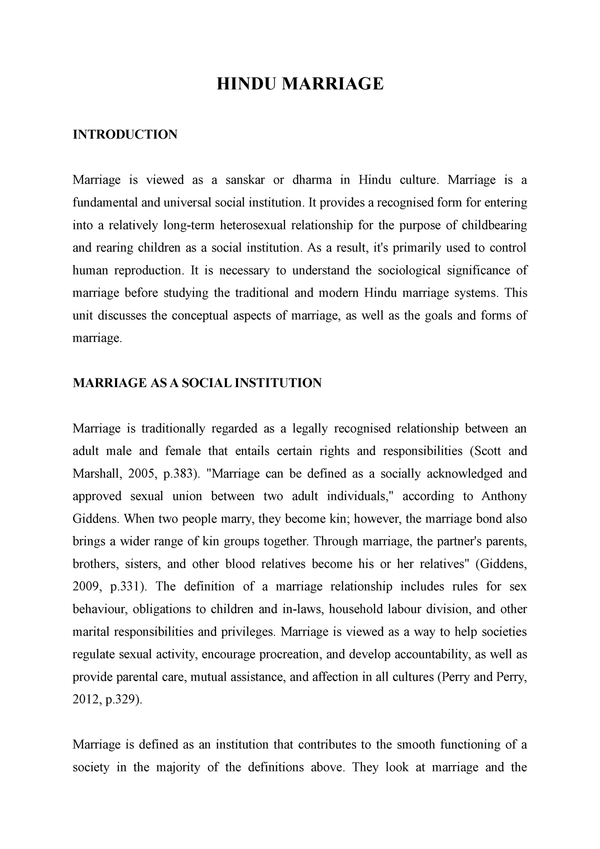 hindu marriage essay