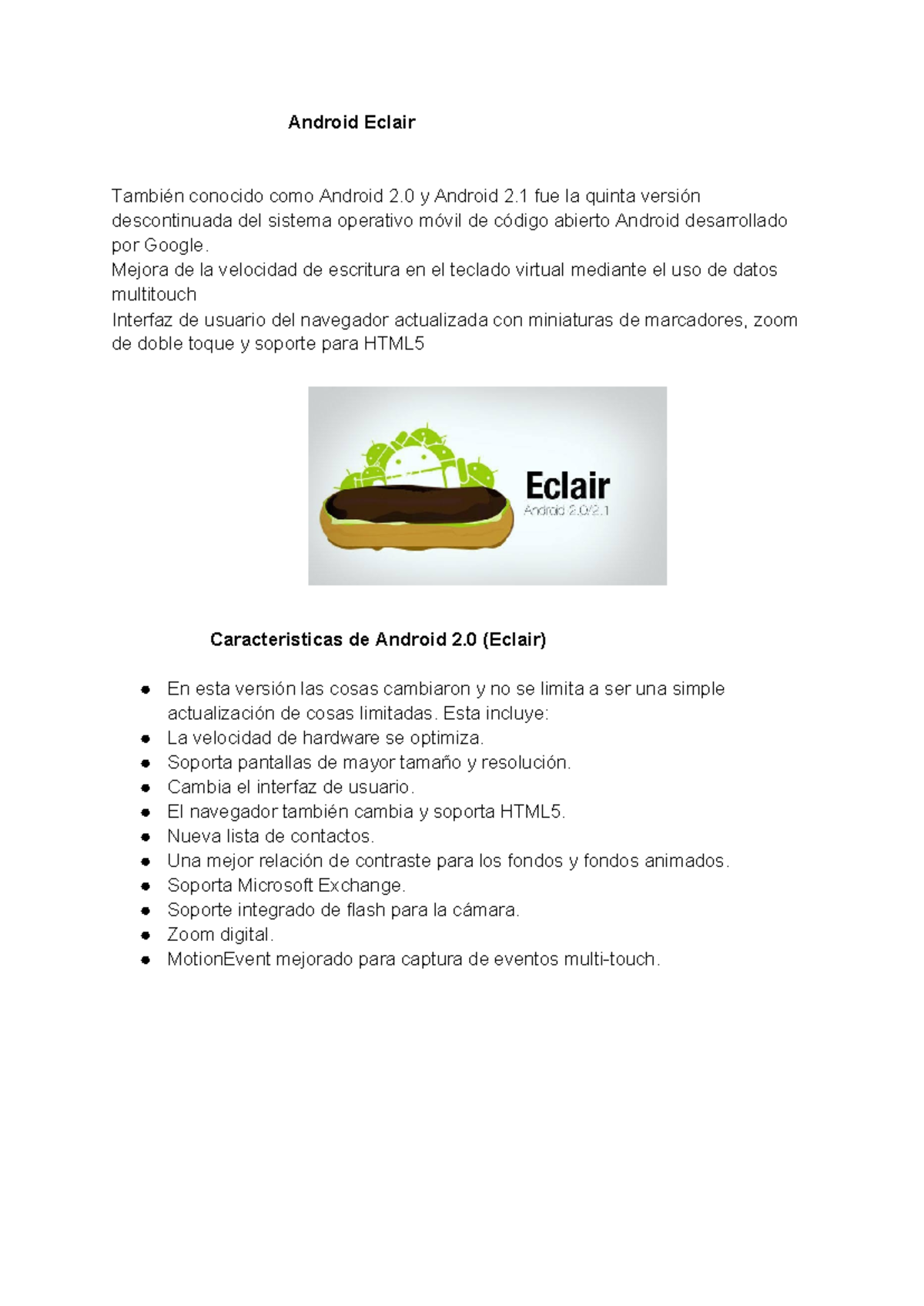 Android 2 - Android Eclair También conocido como Android 2 y Android 2 ...