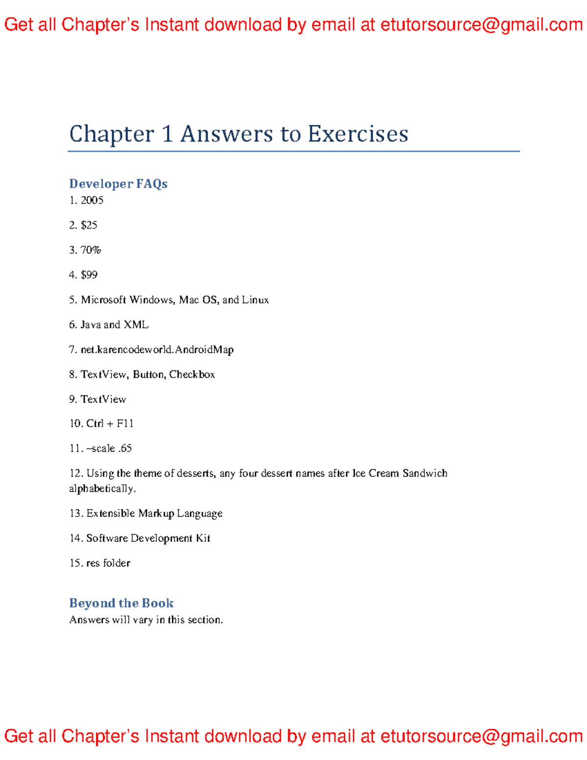 Solutions Manual For Android Boot Camp 1e By Corinn - Chapter 1 Answers ...