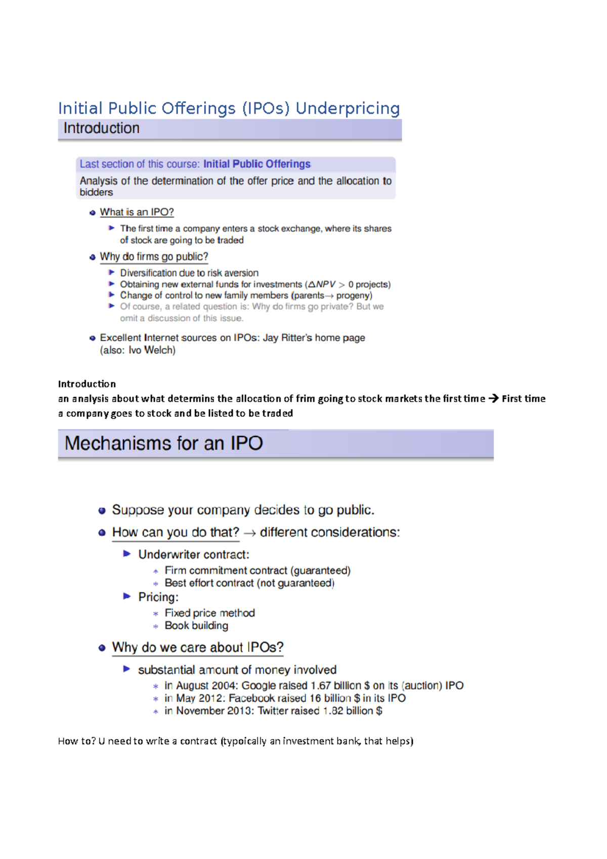 Initial Public Offerings (IPOs) Underpricing - Initial Public Oferings ...