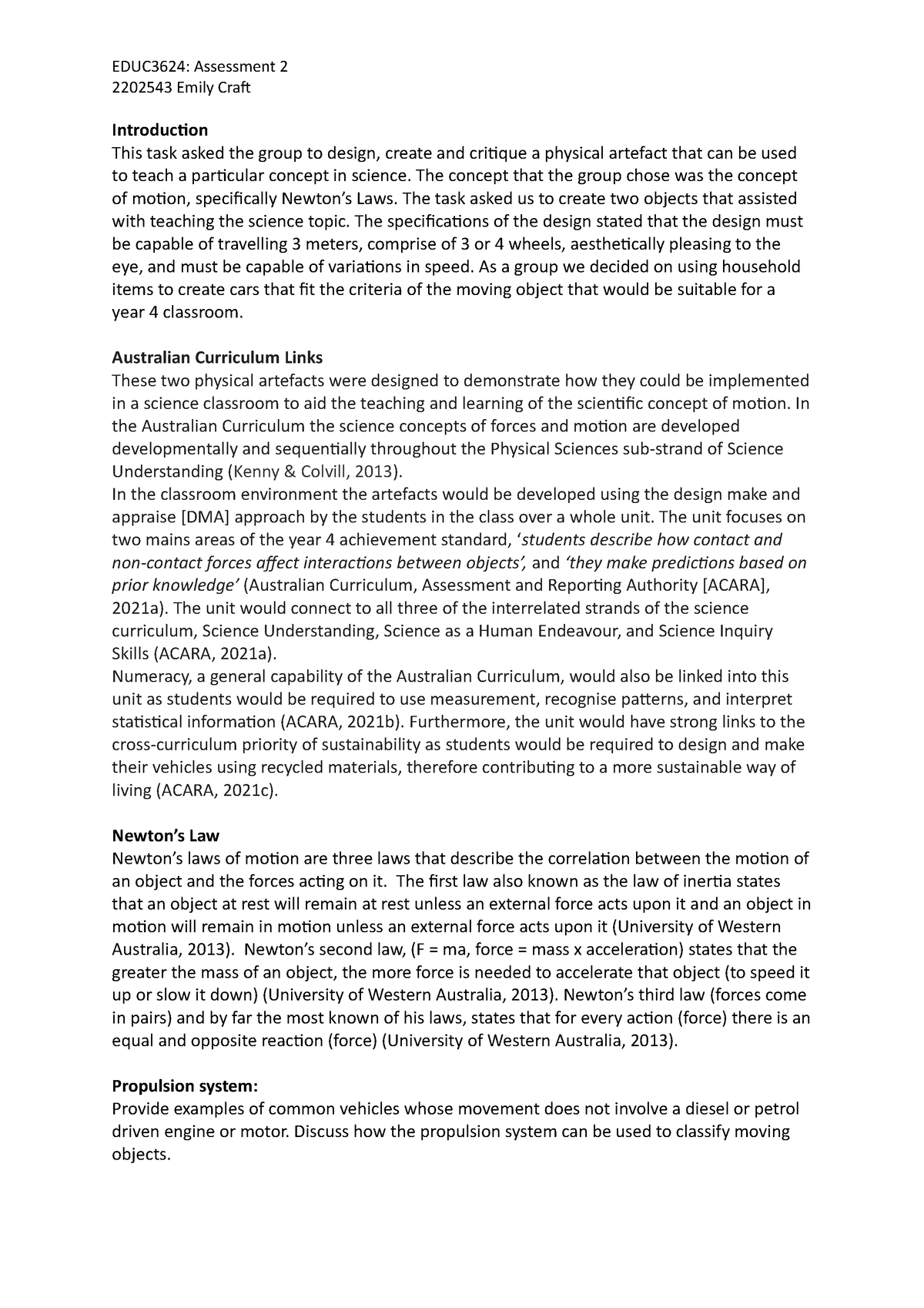 Assessment 2 - Assignment - 2202543 Emily Craf Introduction This task ...