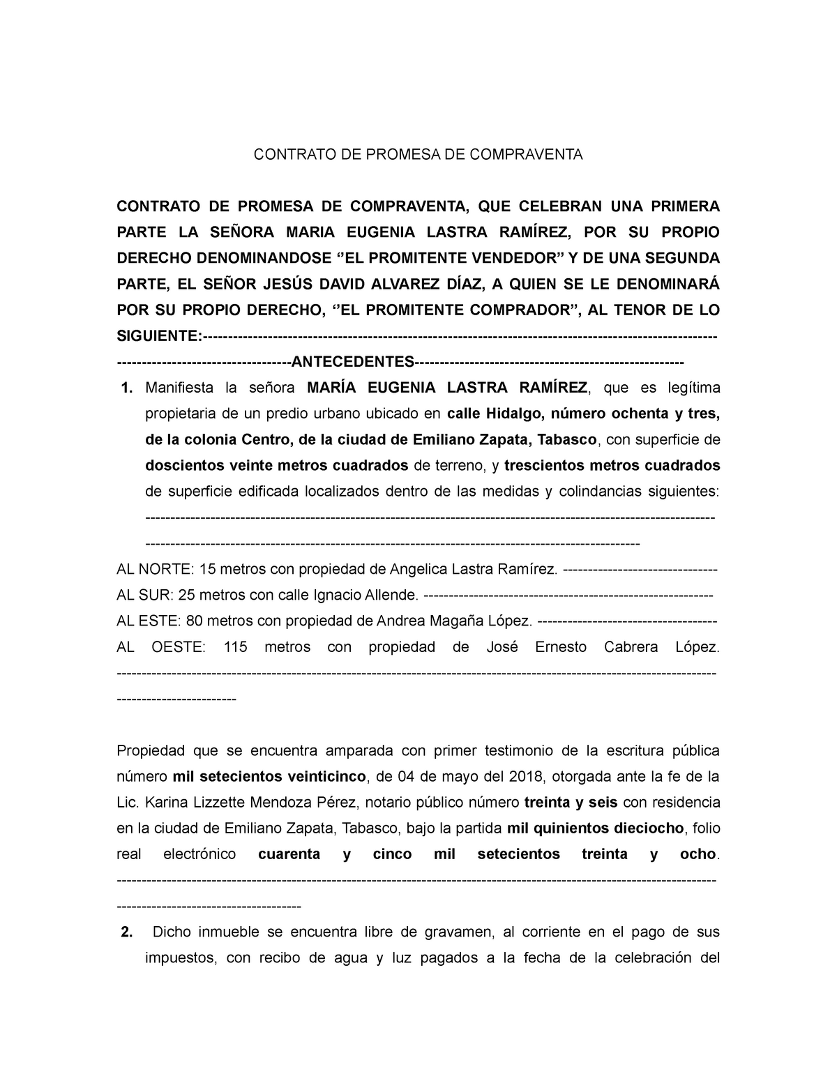 Contrato De Promesa De Compraventa - CONTRATO DE PROMESA DE COMPRAVENTA  CONTRATO DE PROMESA DE - Studocu
