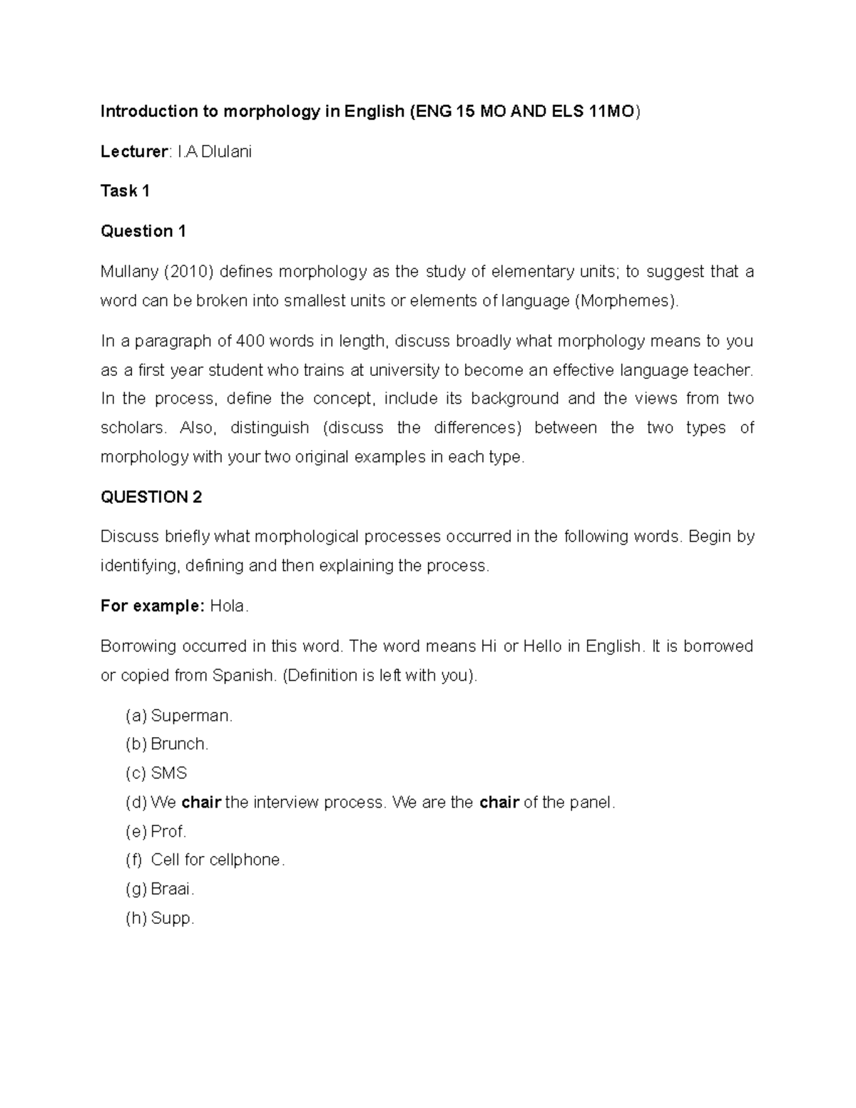 Word Doc Morphology 1 1 Introduction To Morphology In English Eng 15 Mo And Els 11mo Word Doc Morphology 1 1 Introduction To Morphology In English Eng 15 Mo And Els 11mo