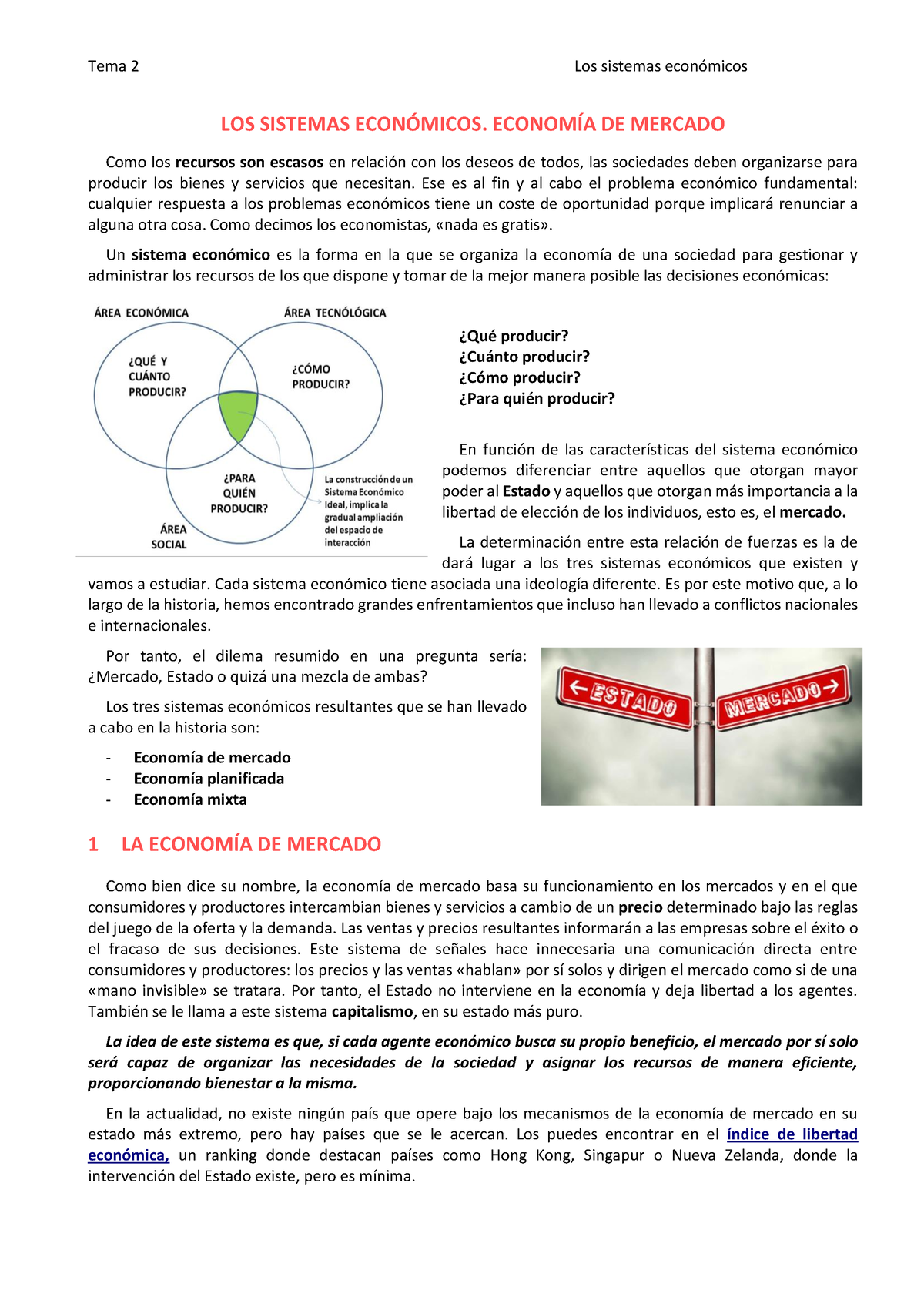 1. Sistemas Económicos - Economía De Mercado - LOS SISTEMAS ECONÓMICOS ...