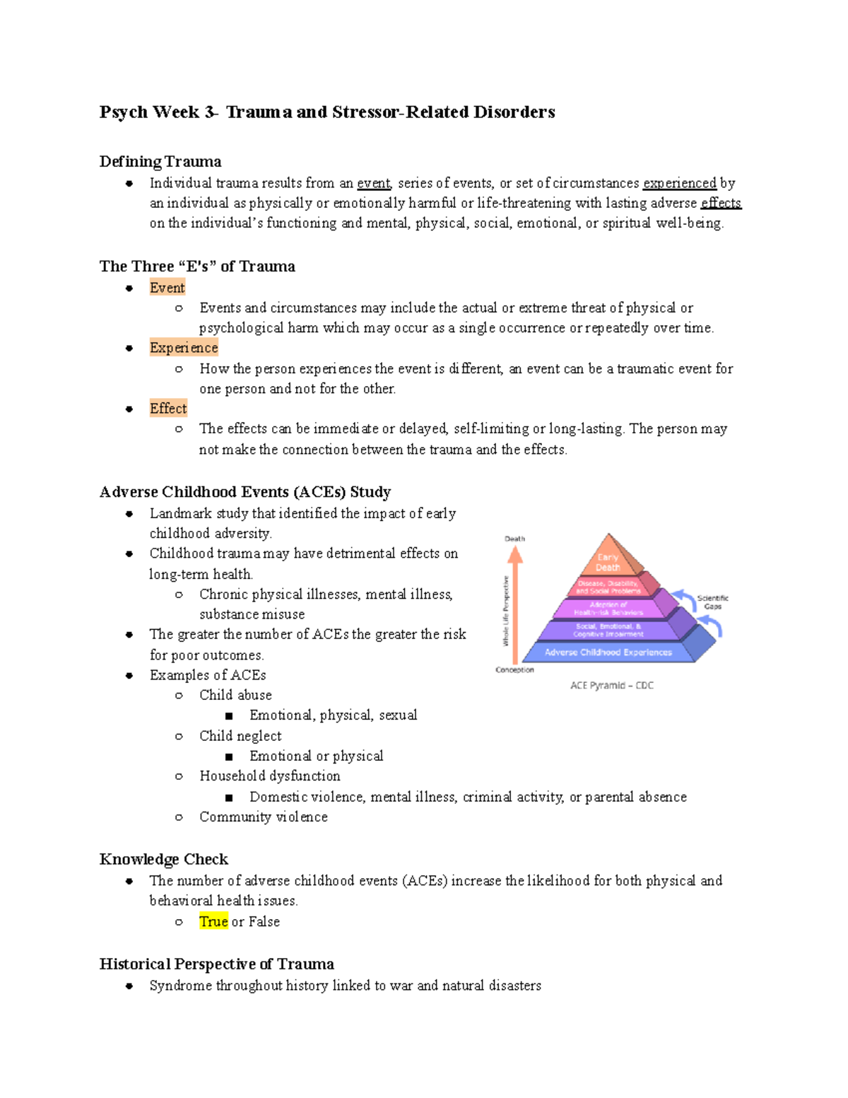 Psych Week 3- Trauma and Stressor-Related Disorders - OT-GE 2039 - NYU ...