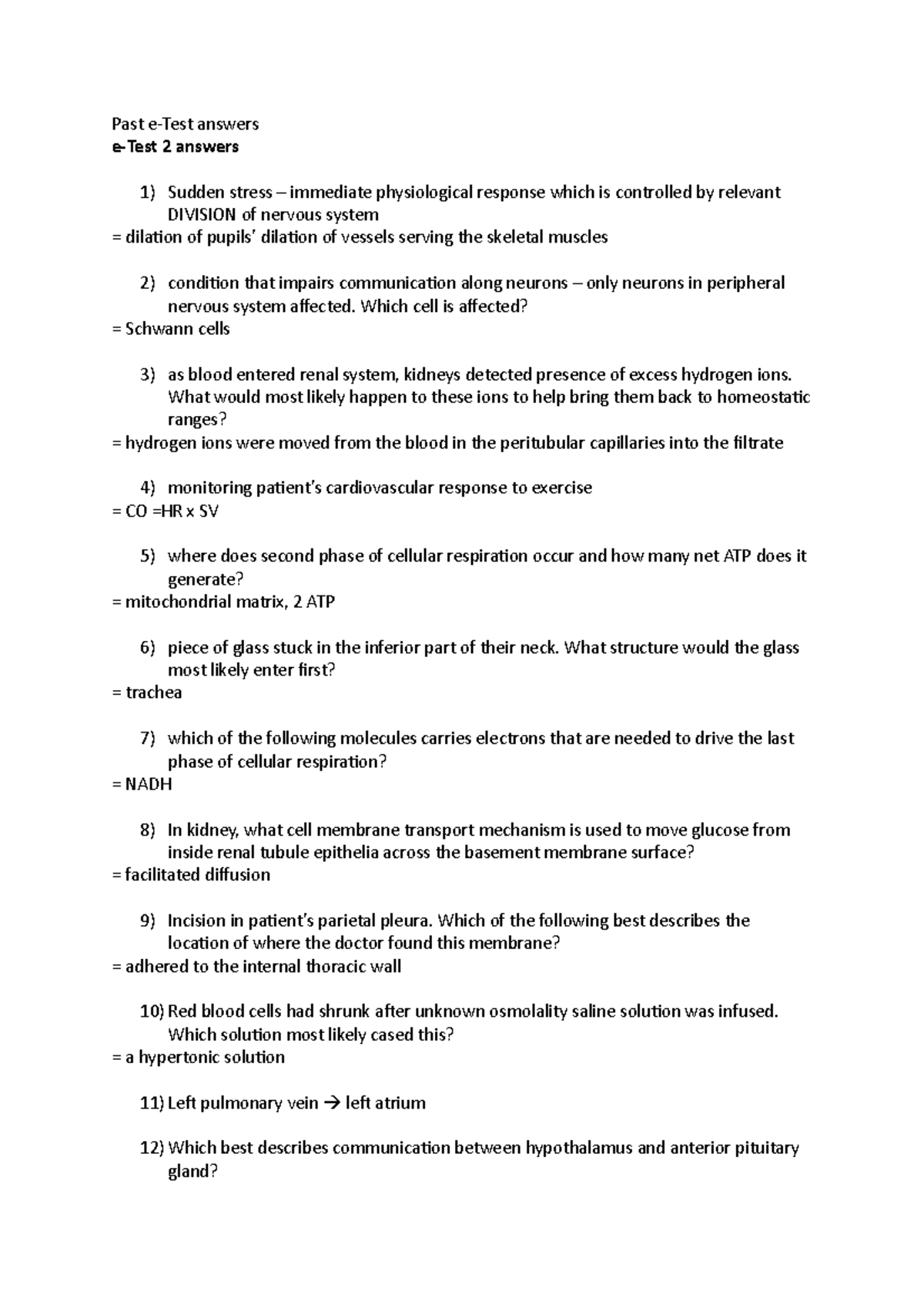 HUMB1000 E-Test 2 practice questions with answers - Past e-Test answers ...