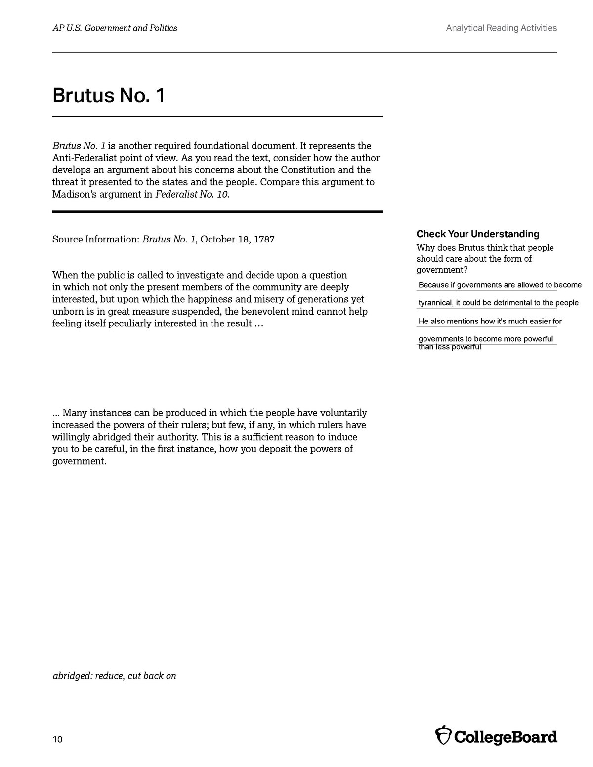 thesis for brutus 1