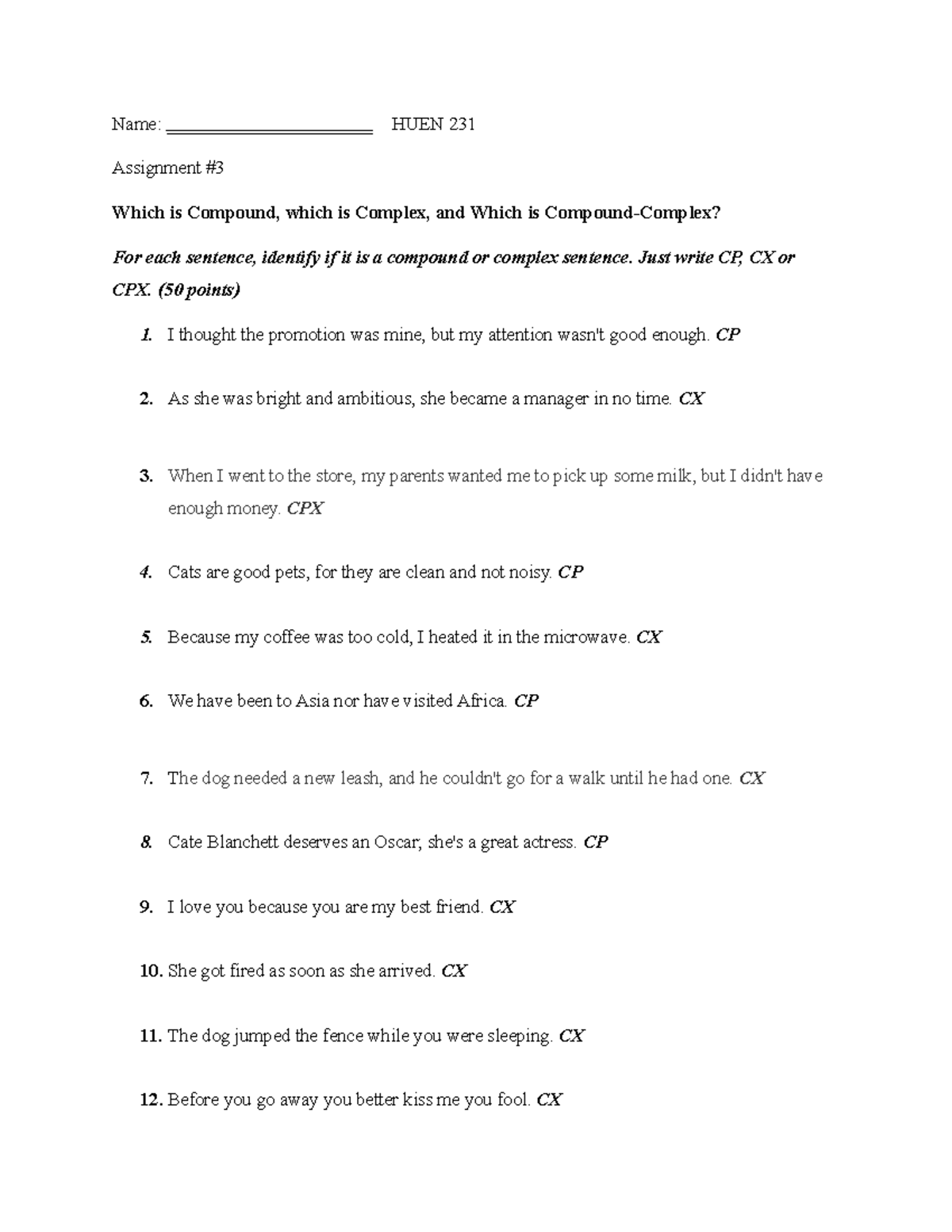 compound and complex sentences assignment edgenuity