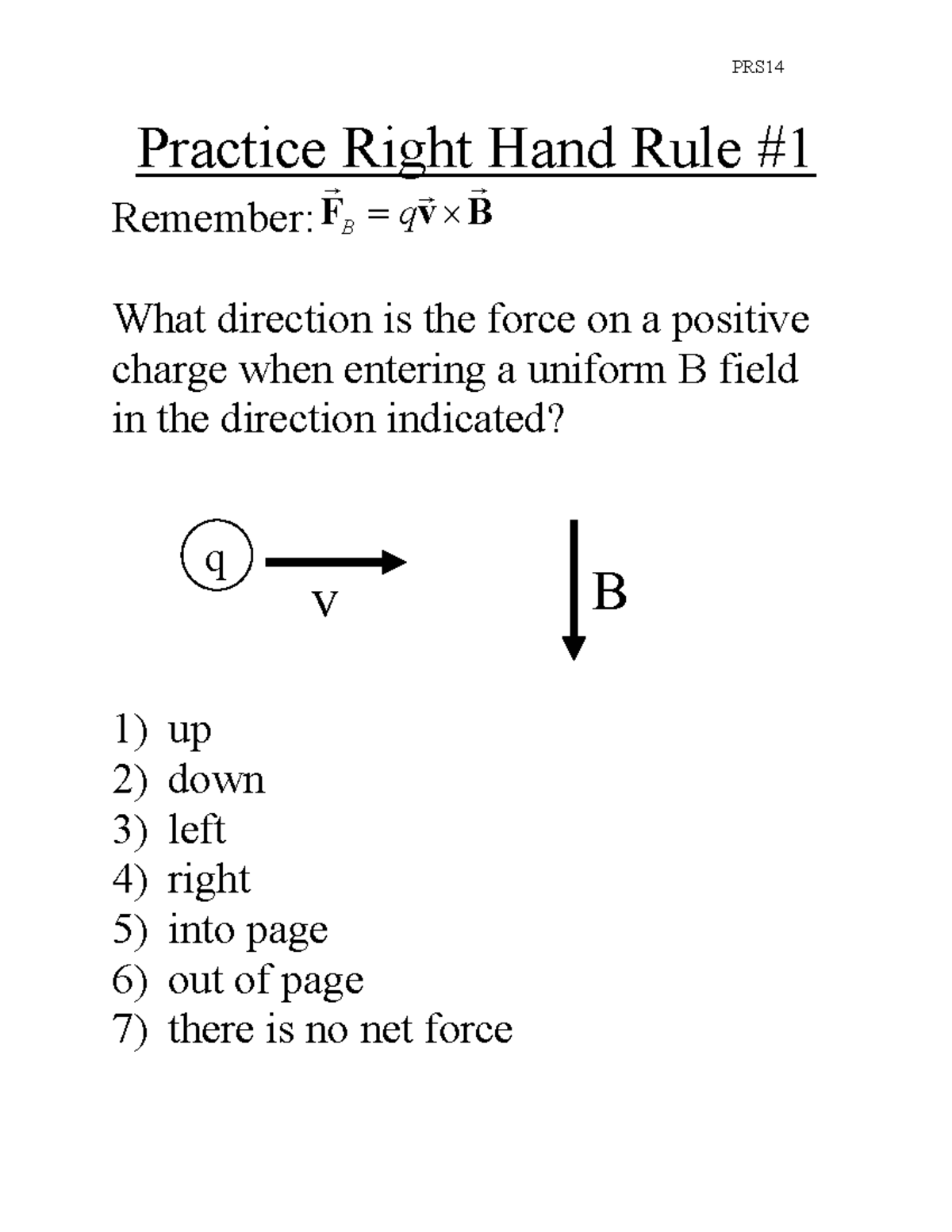 Right Hand Rule Practice Worksheet