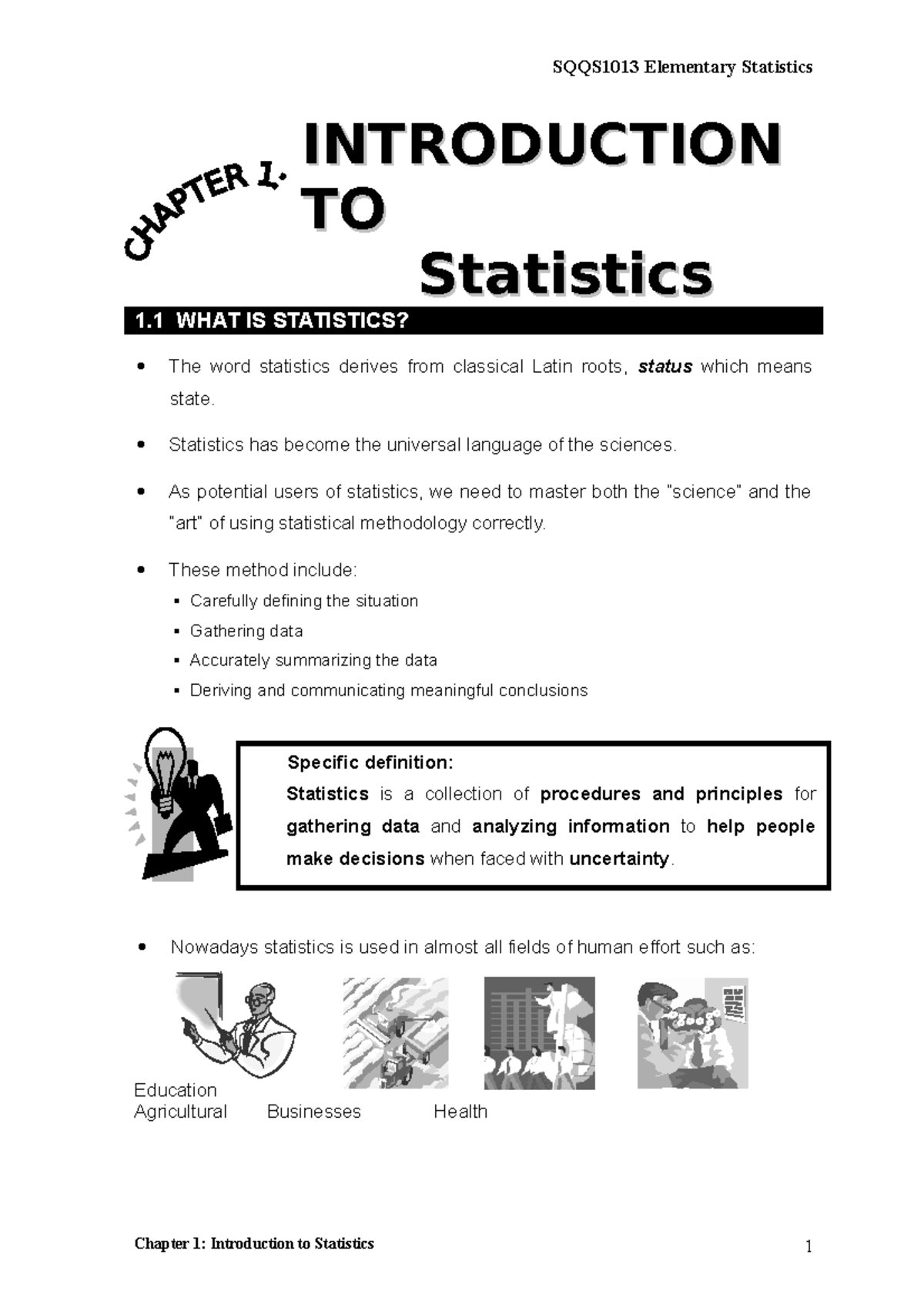 SQQS1013-Chapter 1 - DO correctly get answer - INTRODUCTION ...