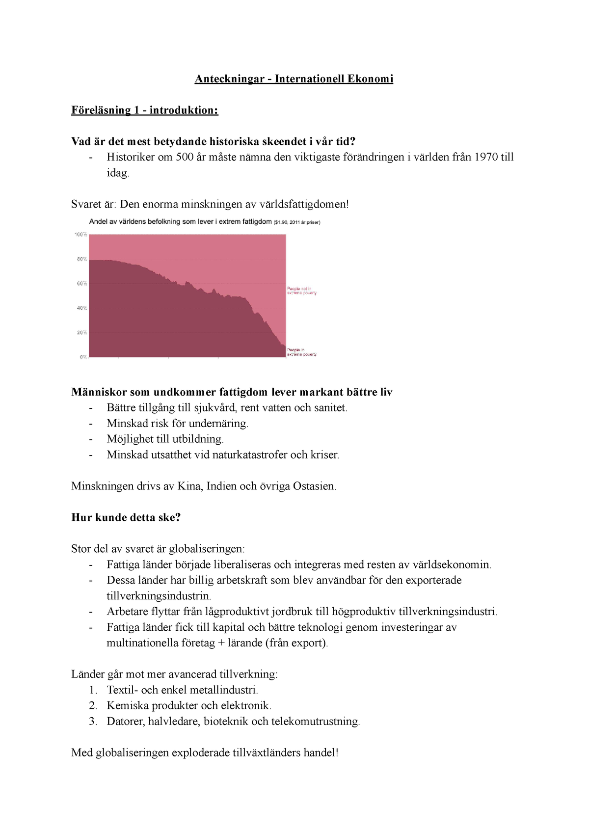 Anteckningar - Internationell Ekonomi - Anteckningar - Internationell ...