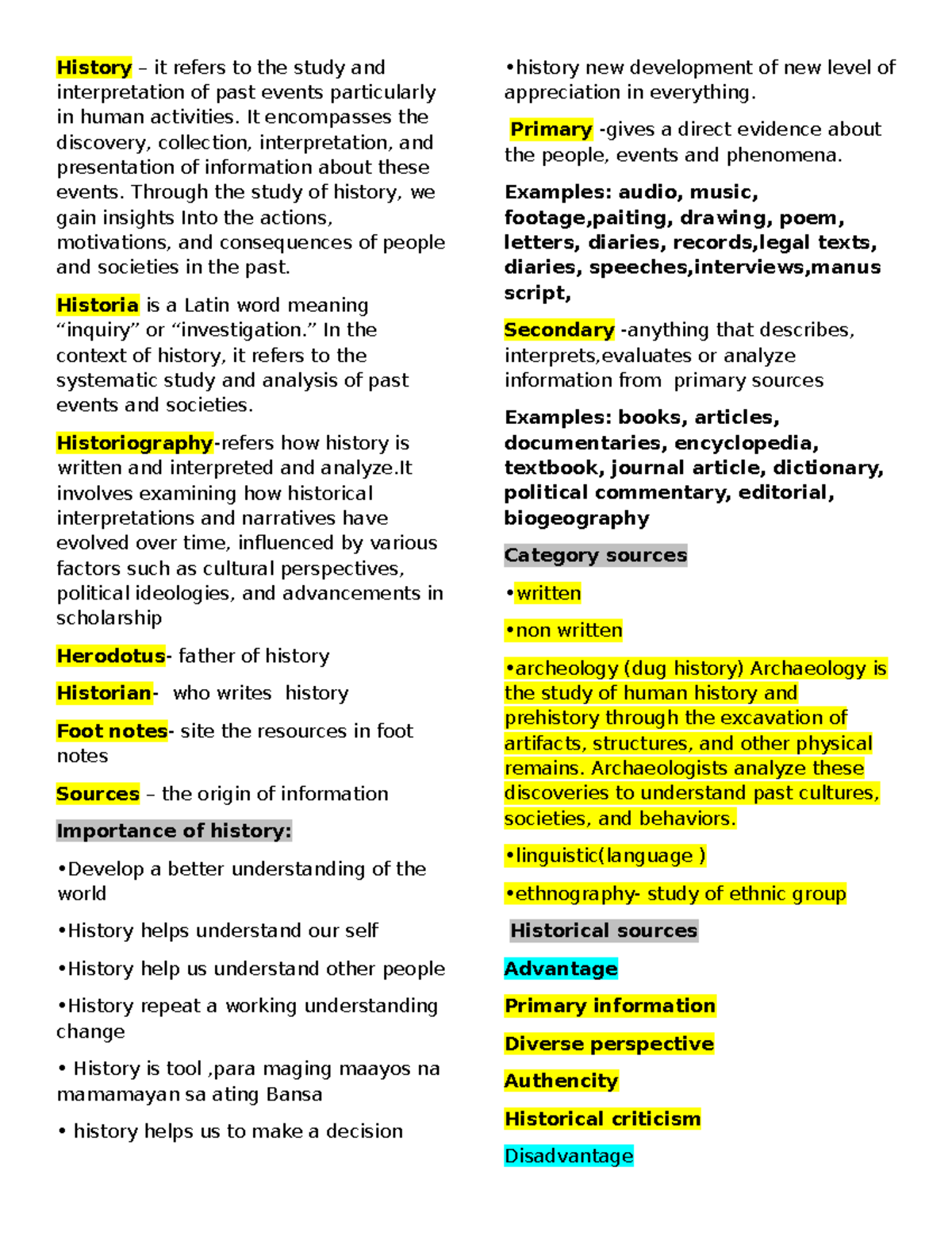 PH- History- Reviewer - History – it refers to the study and ...