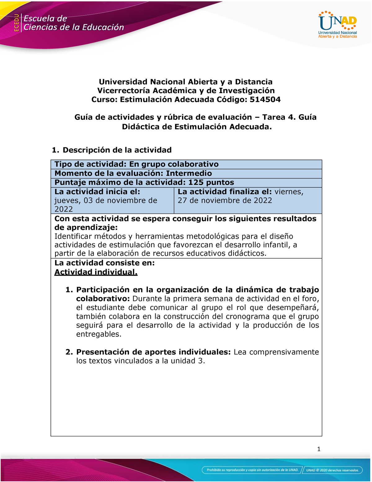 Guía De Actividades Y Rúbrica De Evaluación Unidad 3 Tarea 4 Guía Didáctica De 8432