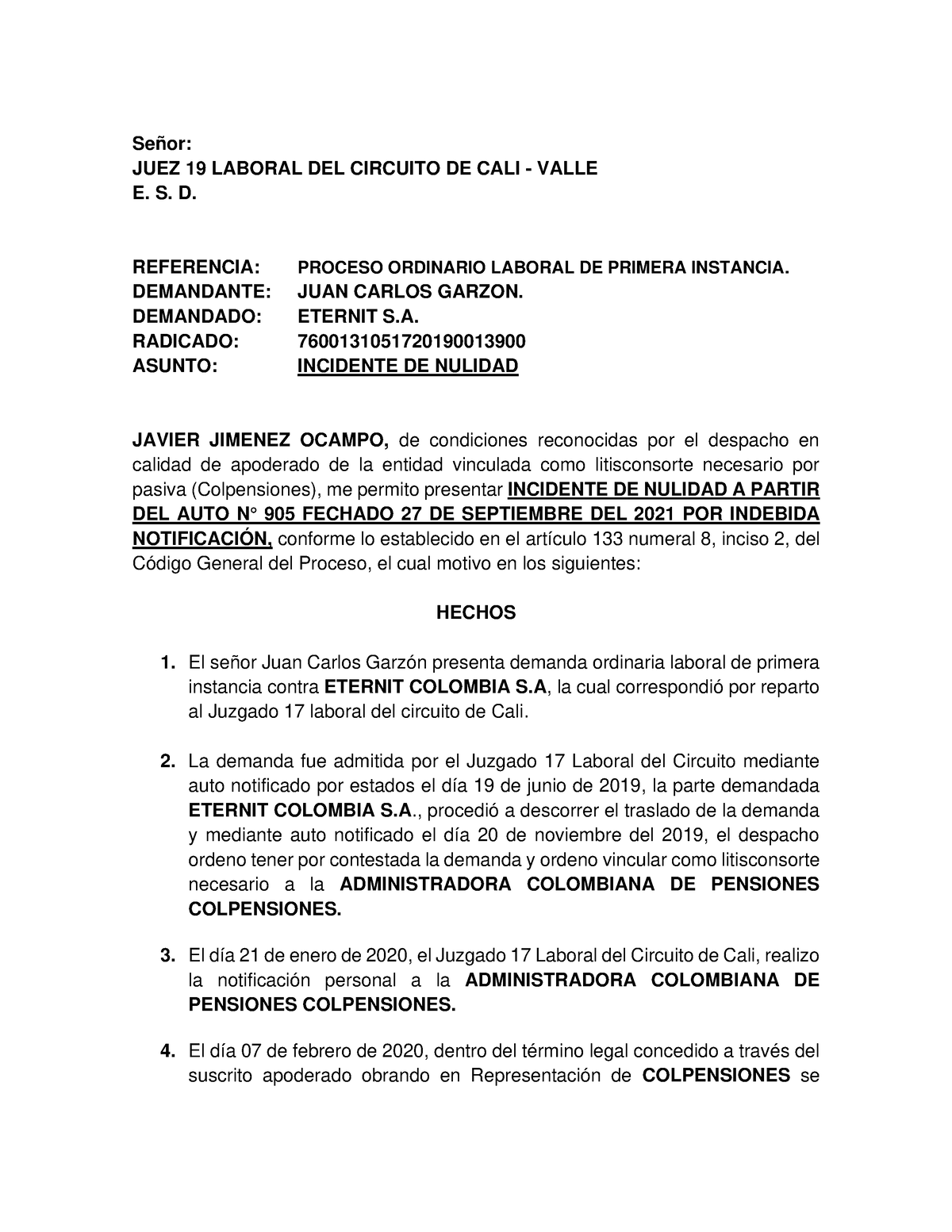 Total 75 Imagen Modelo De Incidente De Nulidad De Notificación Abzlocalmx