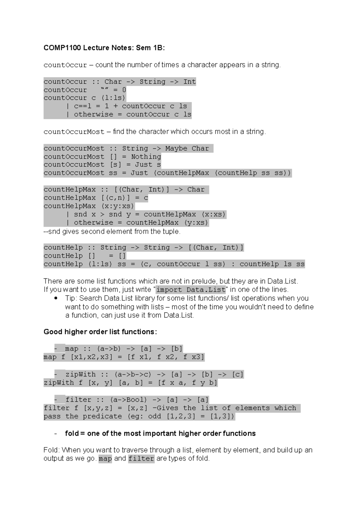 COMP1100 Sem1B Lecture Notes - COMP1100 Lecture Notes: Sem 1B ...