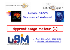 L3 App Mot 2023 CM4 - CM Apprentissage Moteur Lyon 1 STAPS - Licence ...