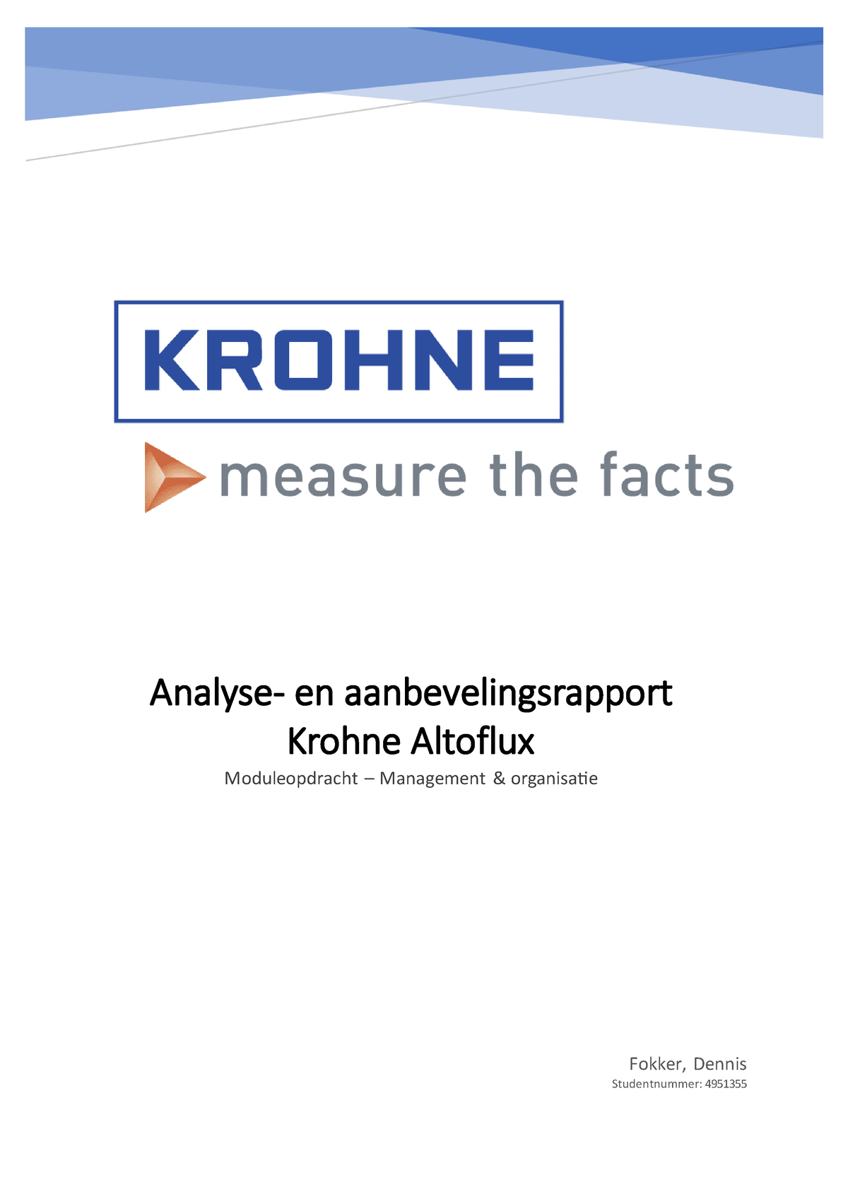 Fokker Analyse En Verbeteringen Van Krohne Altometer In De Huidige ...