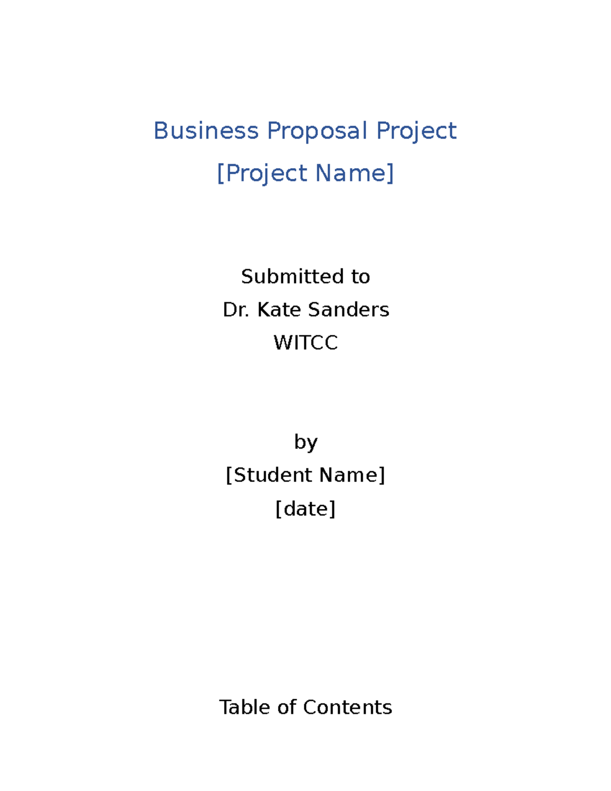 Business Proposal Project Template - Business Proposal Project [Project ...