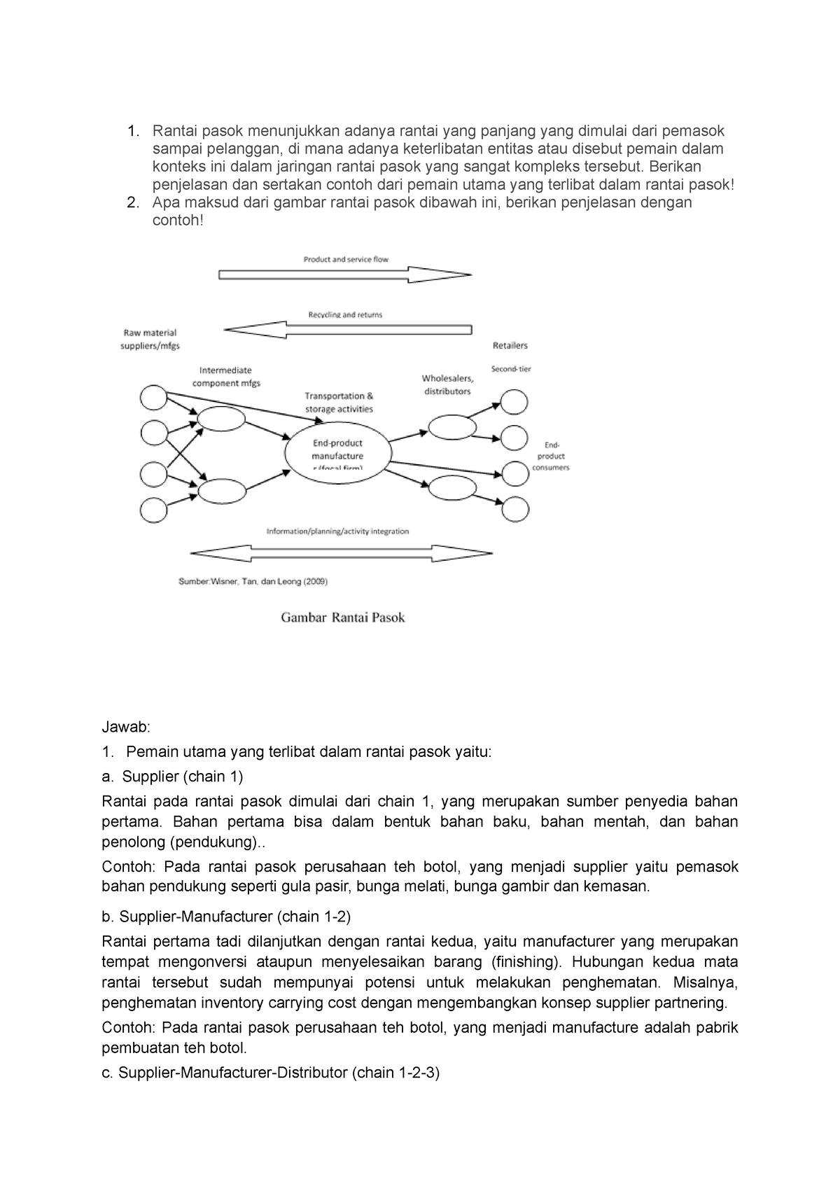 Diskusi 1 Rantai Pasokan - Rantai Pasok Menunjukkan Adanya Rantai Yang ...