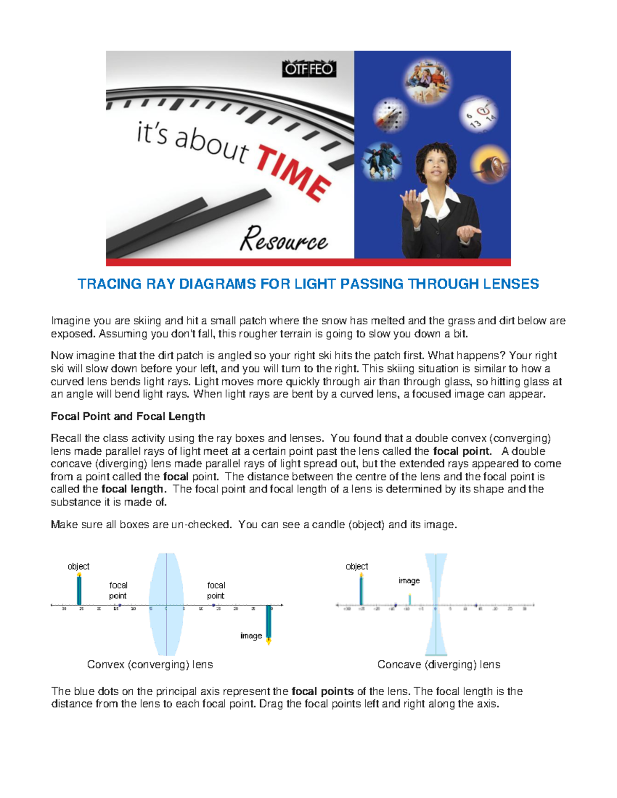 10IAT427 Grade10LensesGizmo Answers TRACING RAY DIAGRAMS FOR