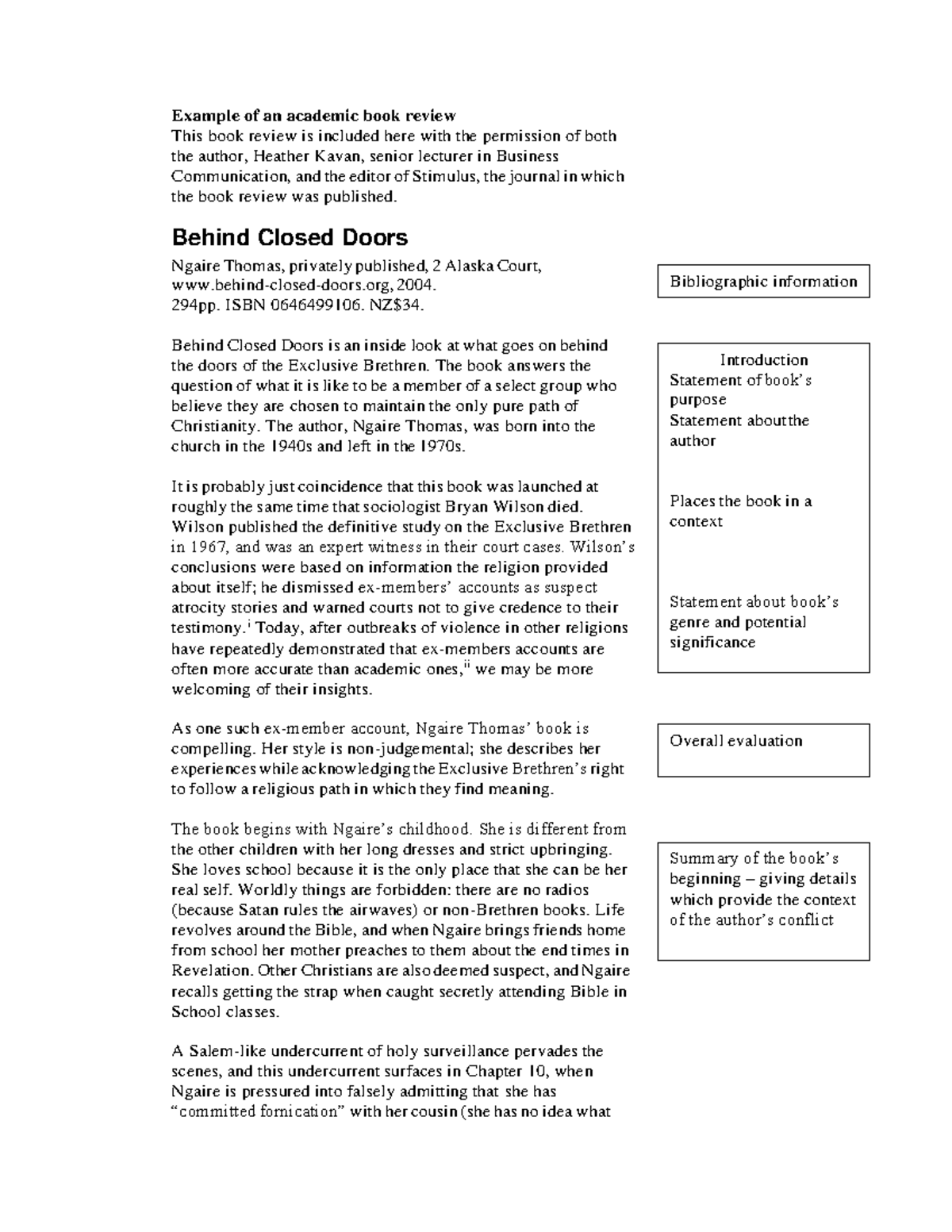 Sample-book-review - Essays about a book review - Example of an ...