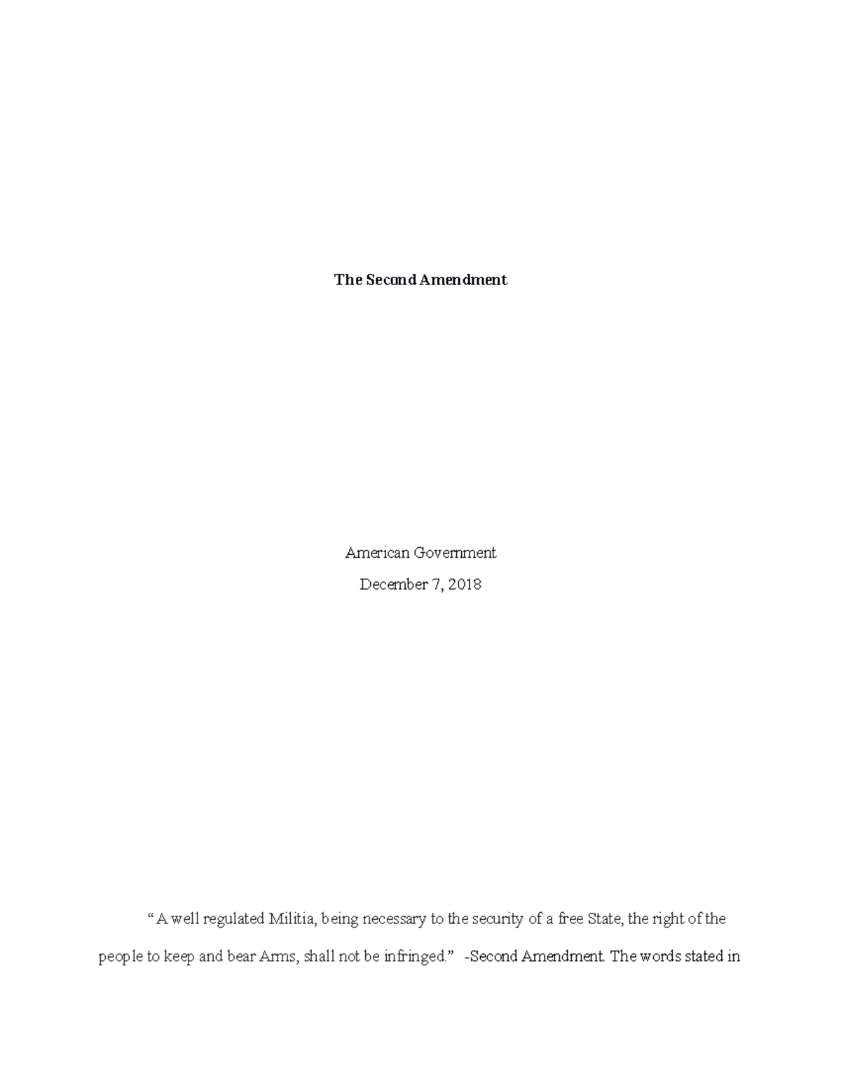 Second Amendment Polsci - polsci-2 - Studocu