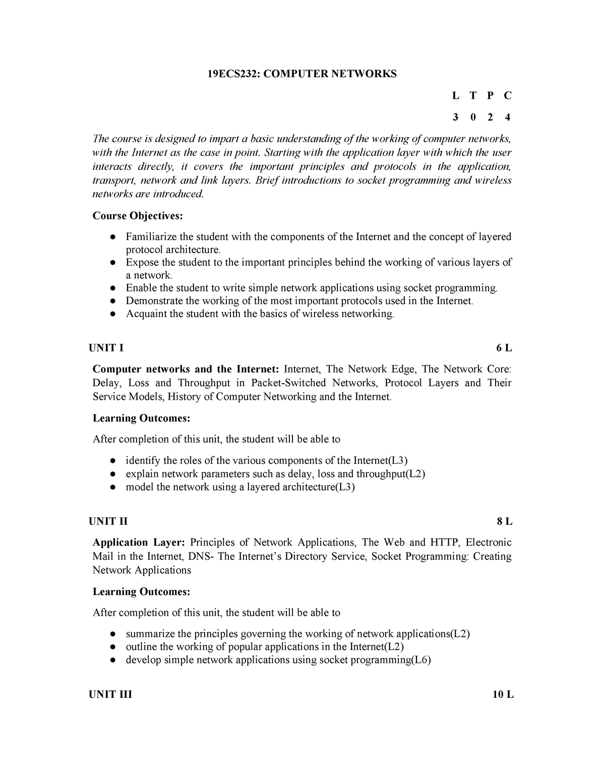 CN Syllabus - Excellent Notes Which Were Provided By Our Faculty ...