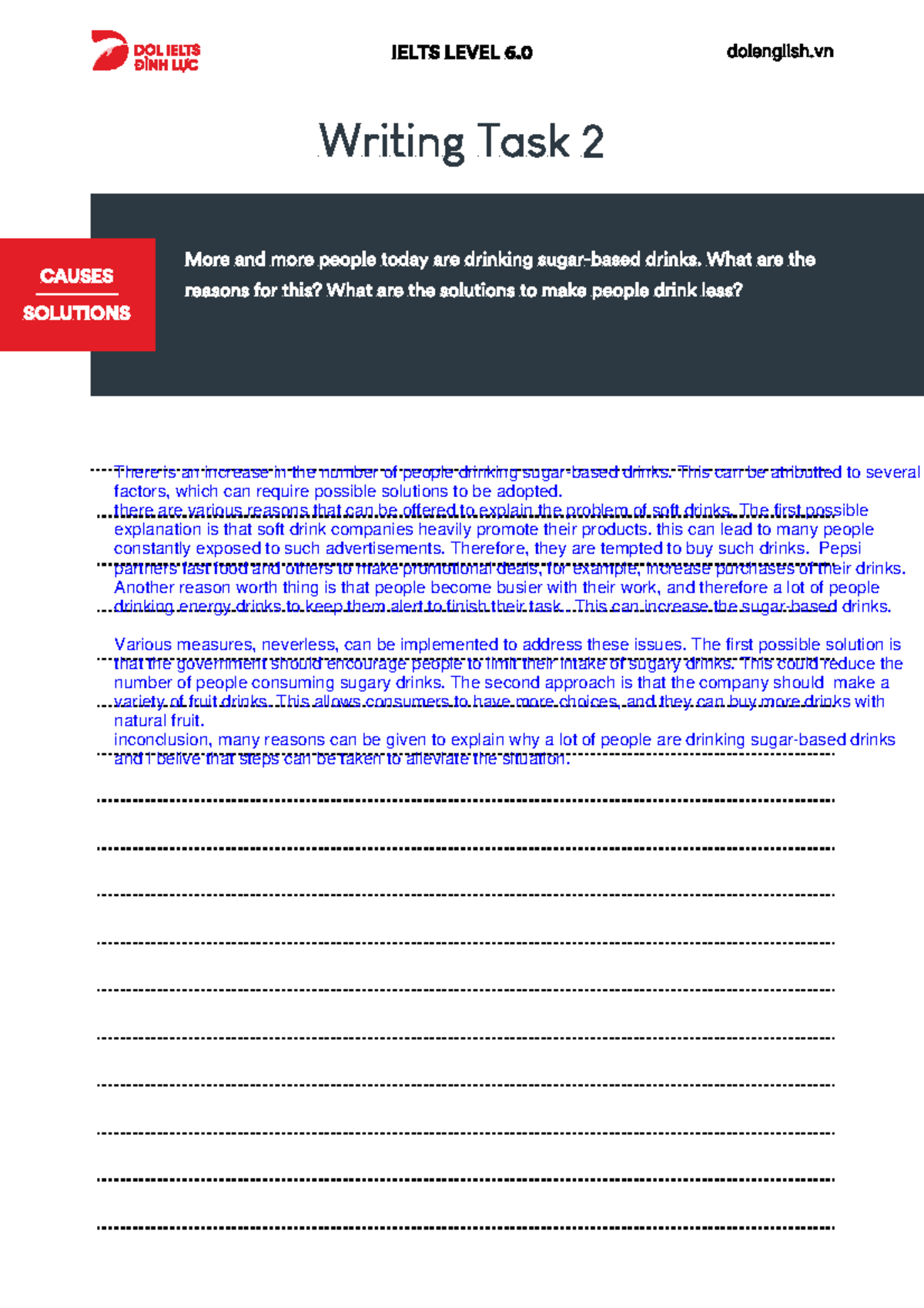 Level 6.0 03 Writing task 2 ( Cause Solution) - quản trị chiến lược ...
