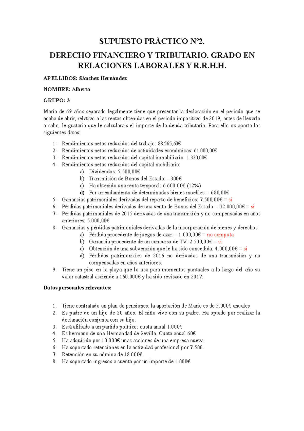 Supuesto Práctico Nº2 Caso Practico 2 Corregido Supuesto PrÁctico