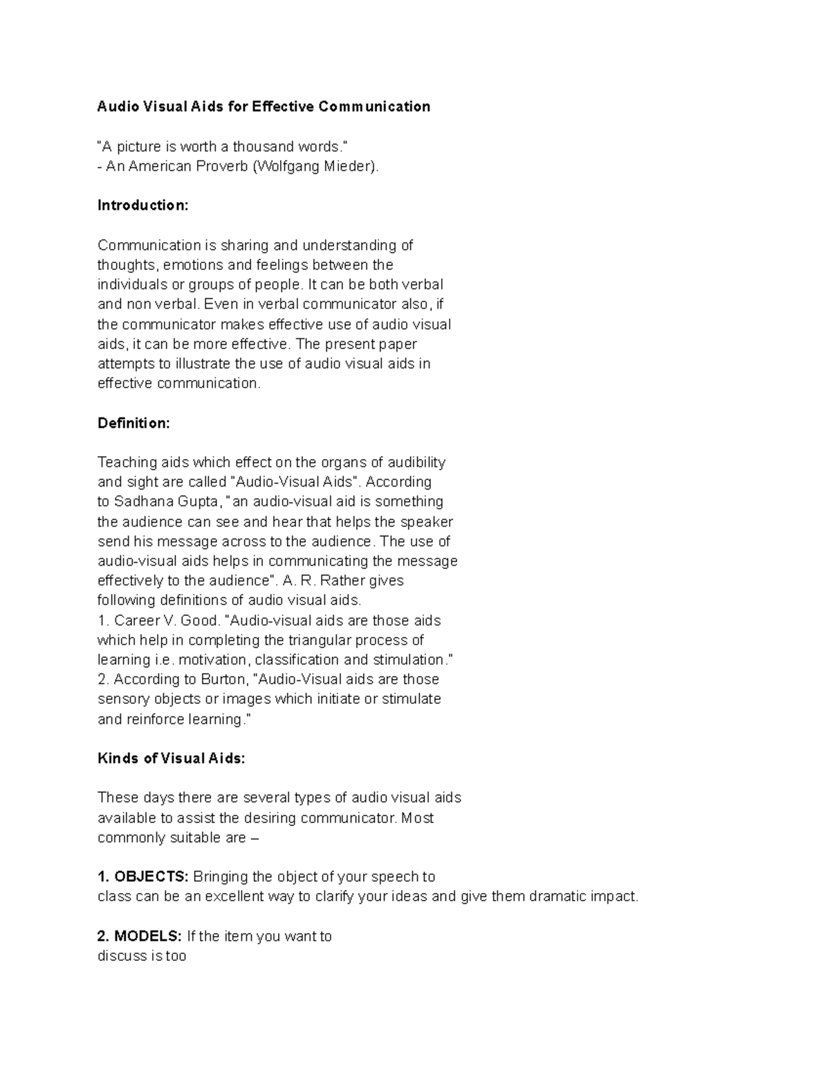 Soft skills Introduction 12 Audio Visual Aids for Effective