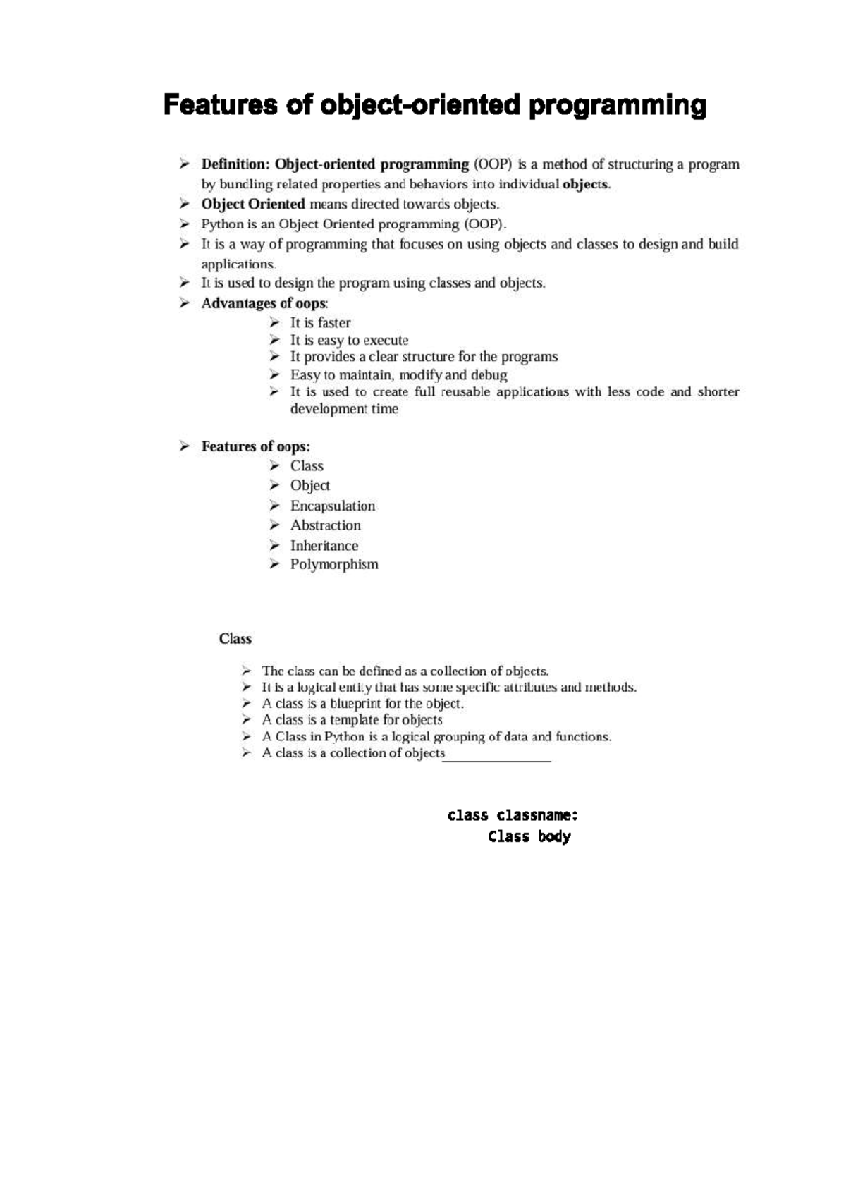 Features of object-oriented programming - Features of programming ...