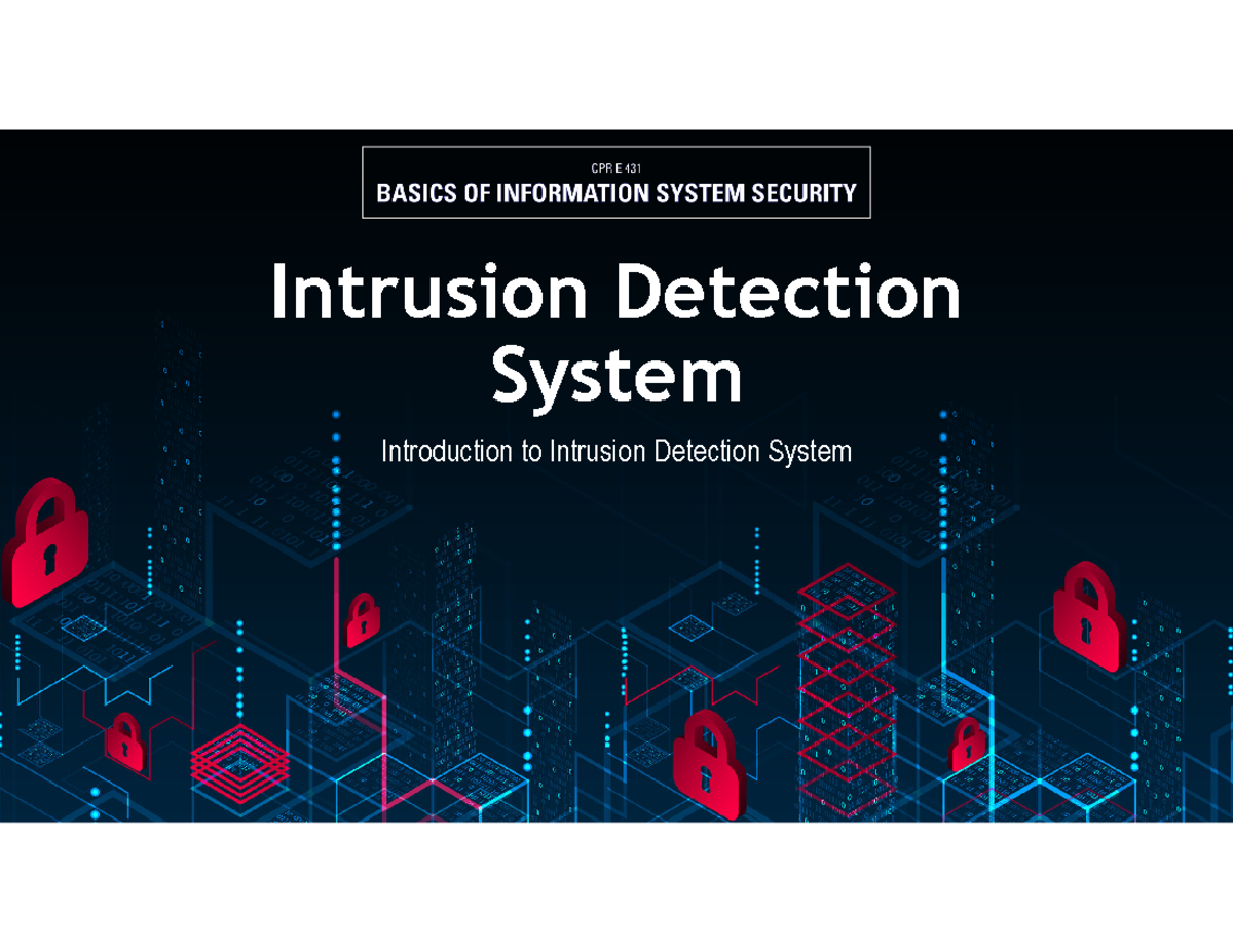 Module 5 Introduction to Intrusion Detection System - Intrusion ...