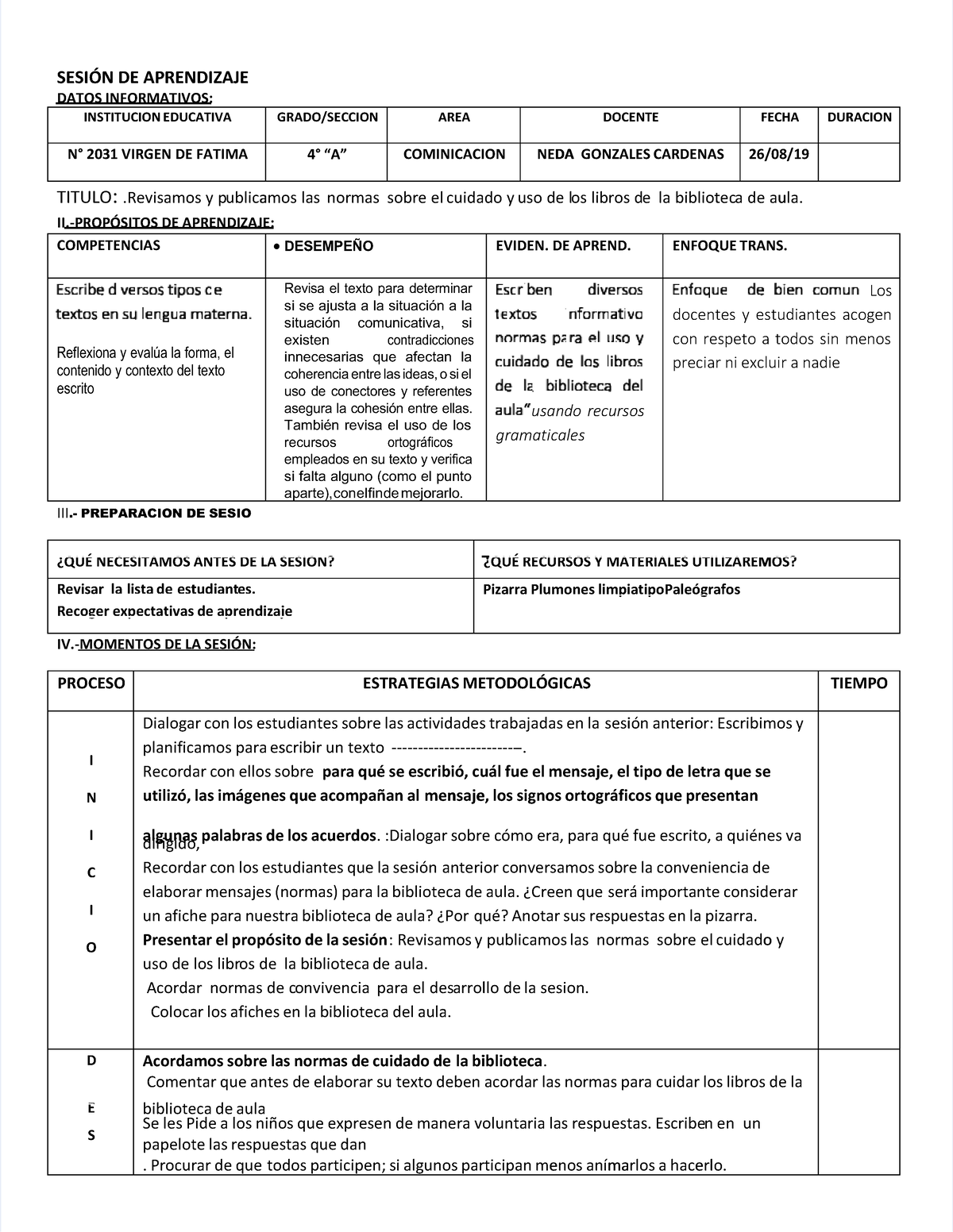 Pdf-sesion-de-aprendizaje-normas-de-biblioteca Compress - SESIÓN DE ...