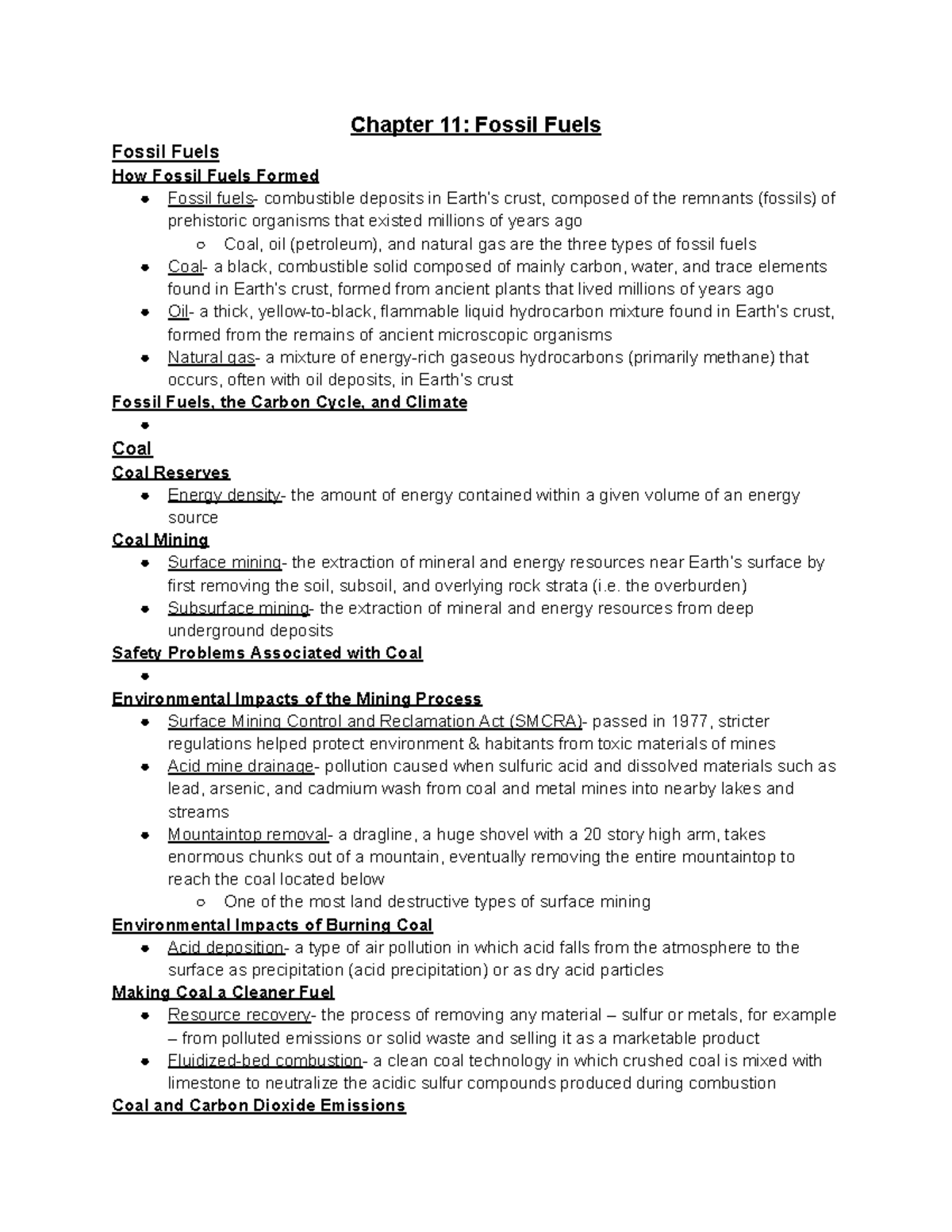 Textbook Notes Exam II Dr. Eric Tate Ch. 11, 12, 13, 20 Chapter 11