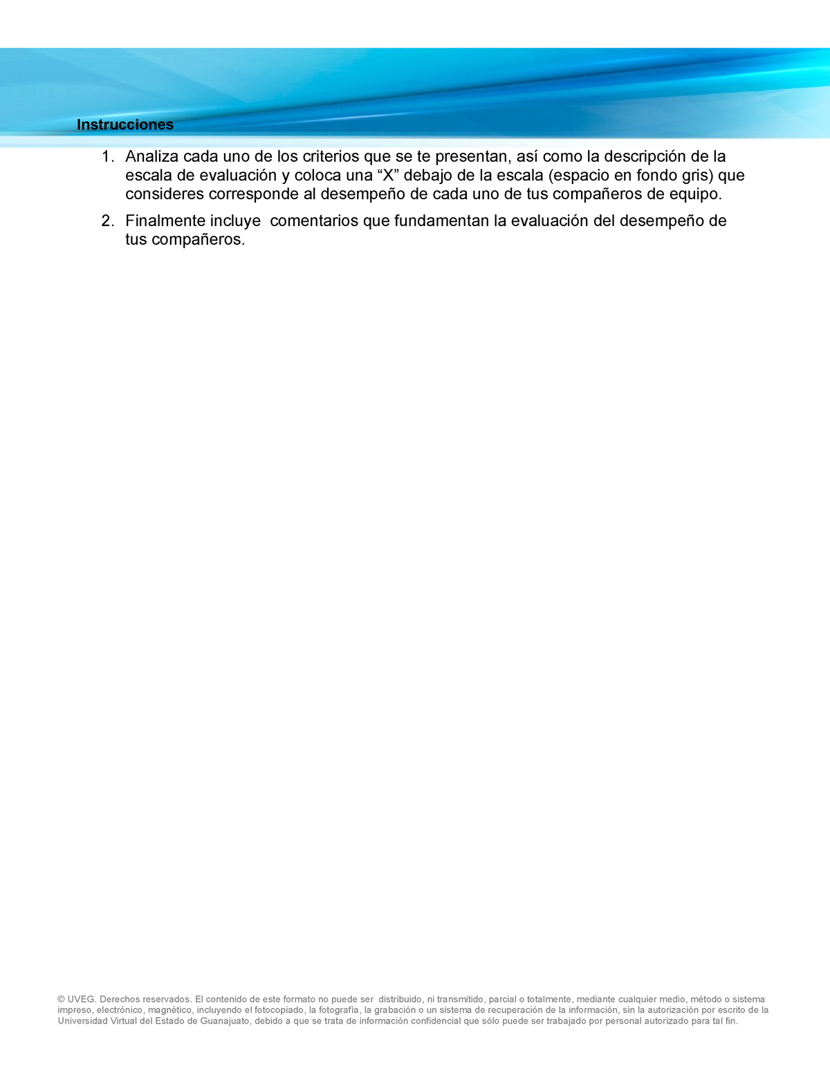 Coevaluación Formato - Instrucciones 1. Analiza Cada Uno De Los ...