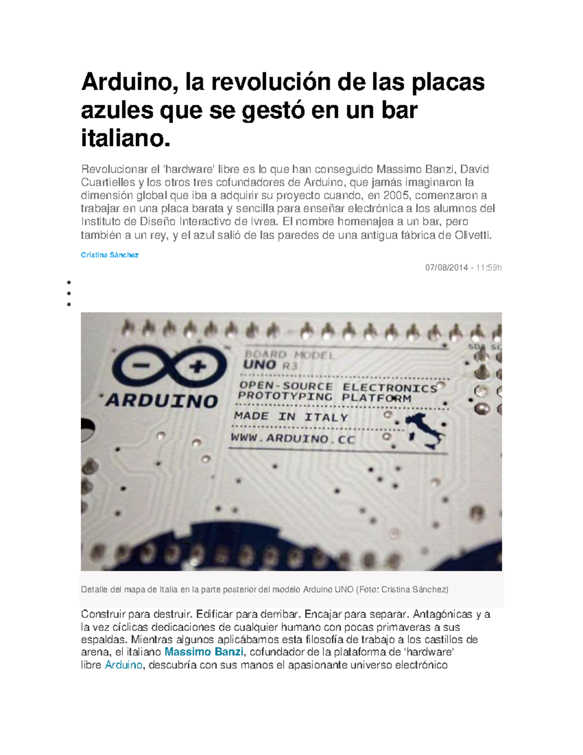 La Historia Detras De Arduino - Arduino, la revolución de las placas ...