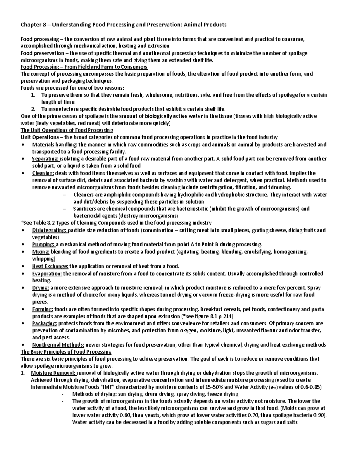 summary-understanding-food-science-and-technology-chapter-8-9