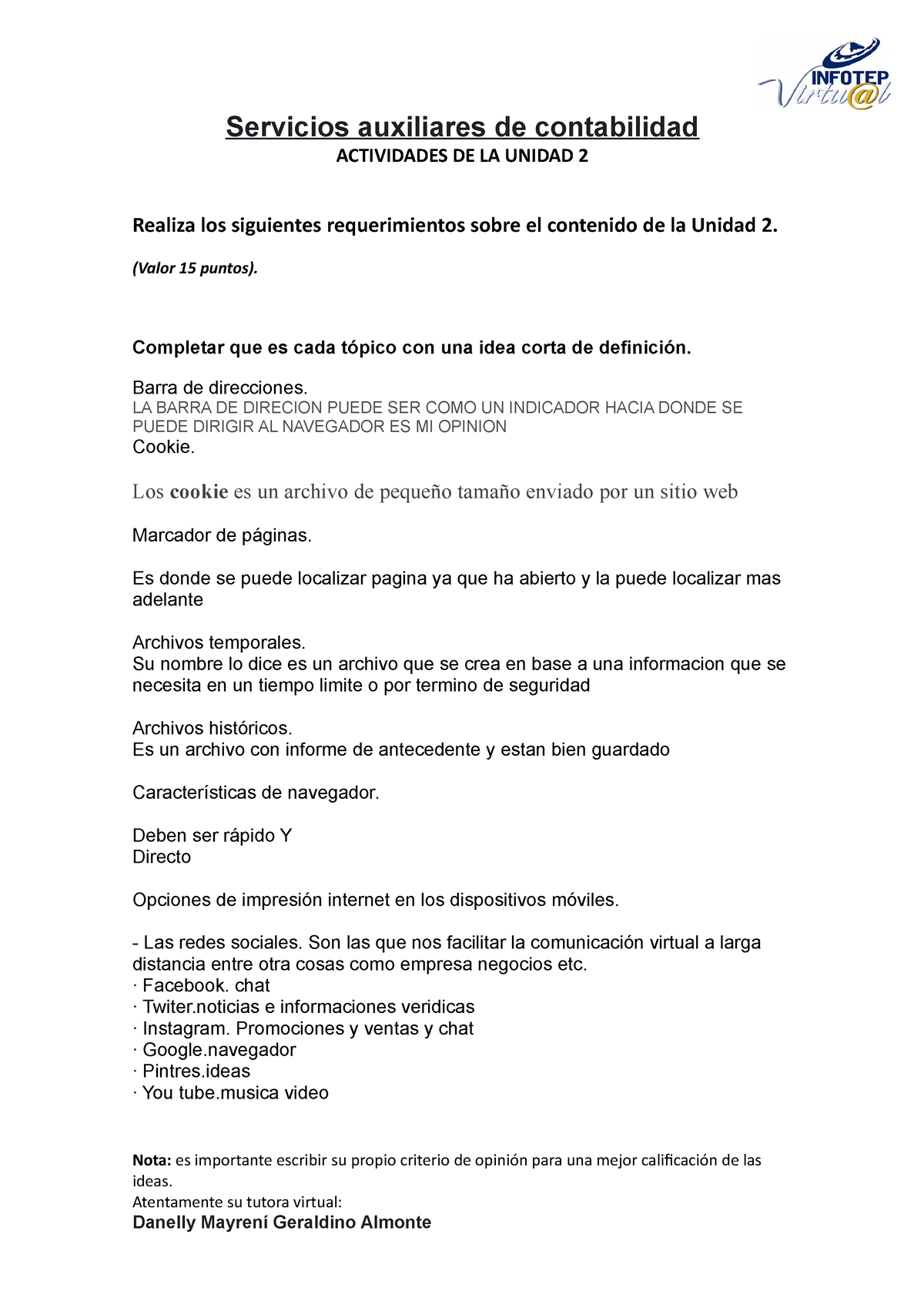 Actividad 2 Del Módulo 2 Internet Servicios Auxiliares De Contabilidad Actividades De La 6609