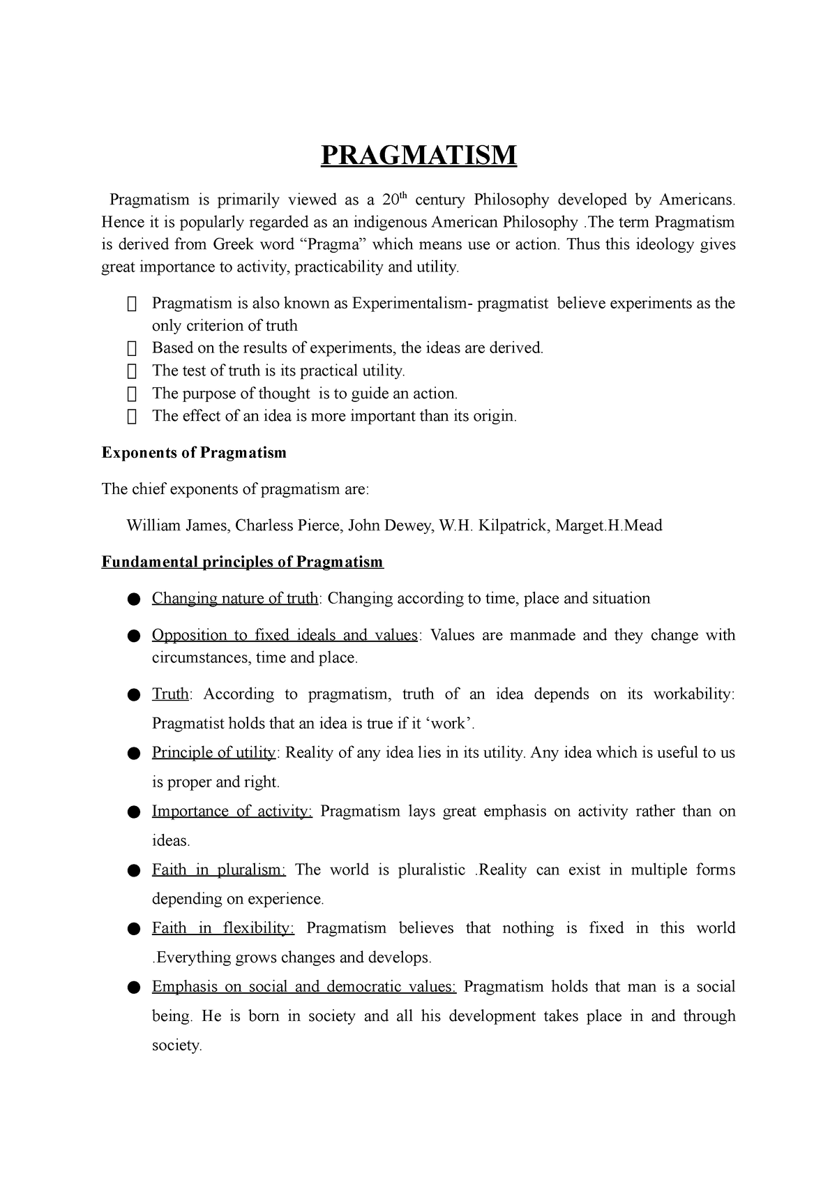 Pragmatism_concept - PRAGMATISM Pragmatism Is Primarily Viewed As A ...