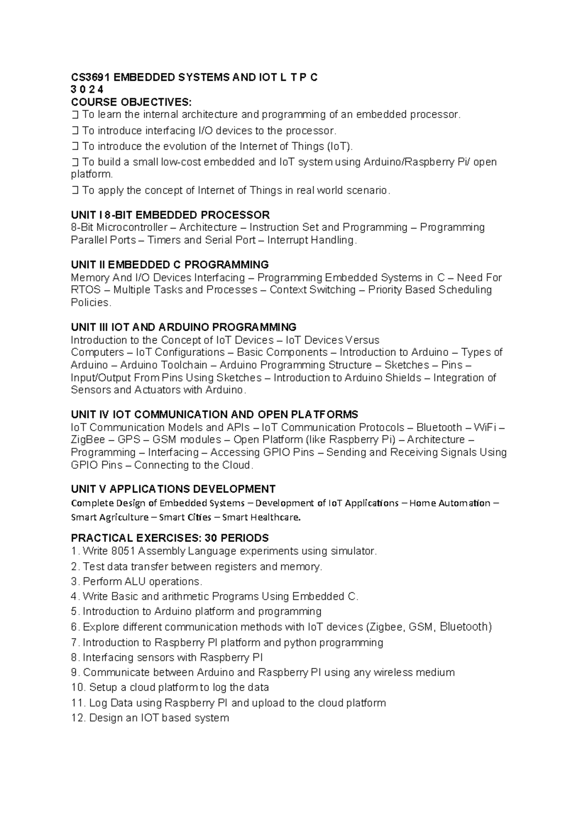 ES & IOT - Embedded Systems (ES) are specialized computing systems ...