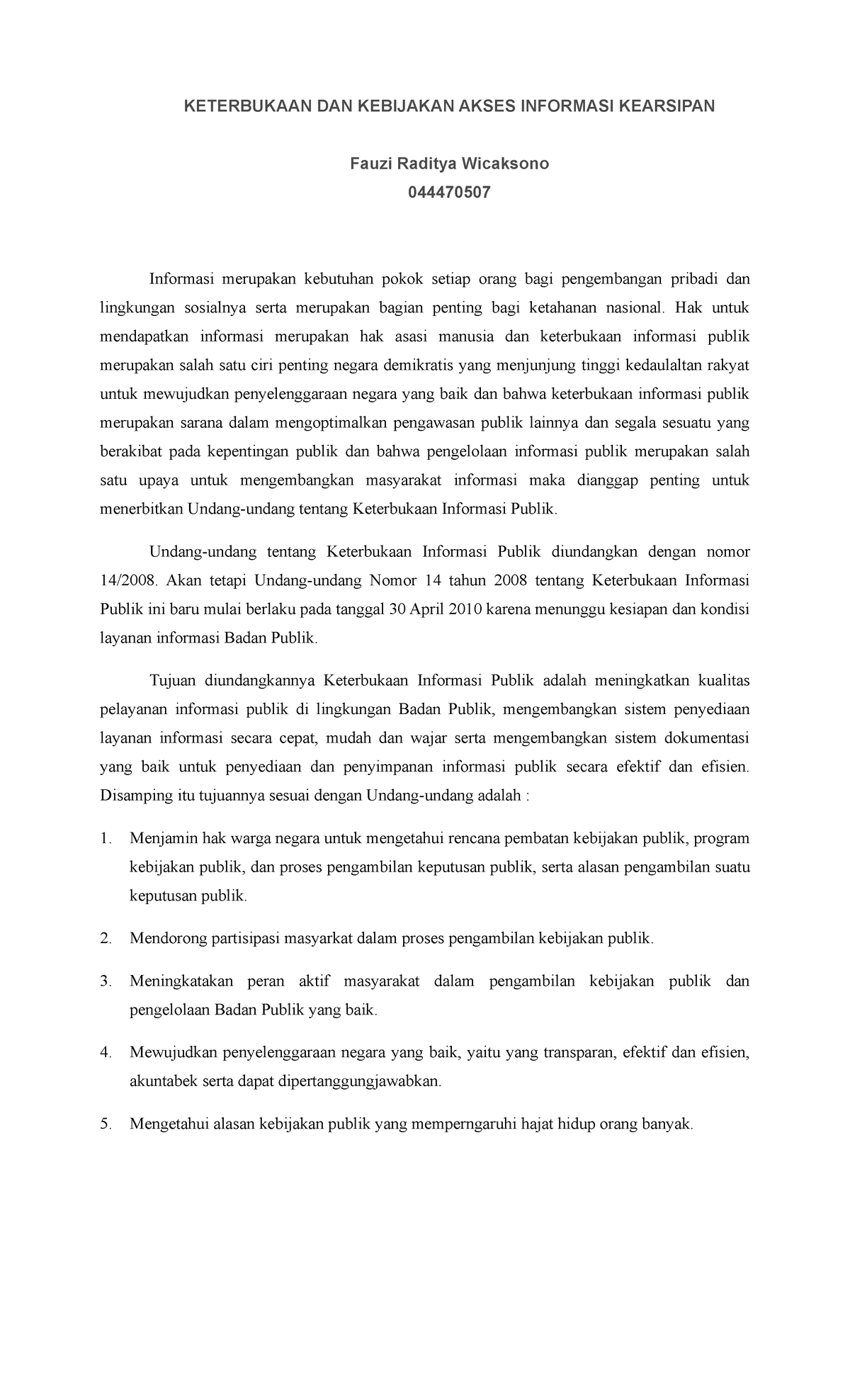 Akses DAN Layanan Arsip - KETERBUKAAN DAN KEBIJAKAN AKSES INFORMASI ...