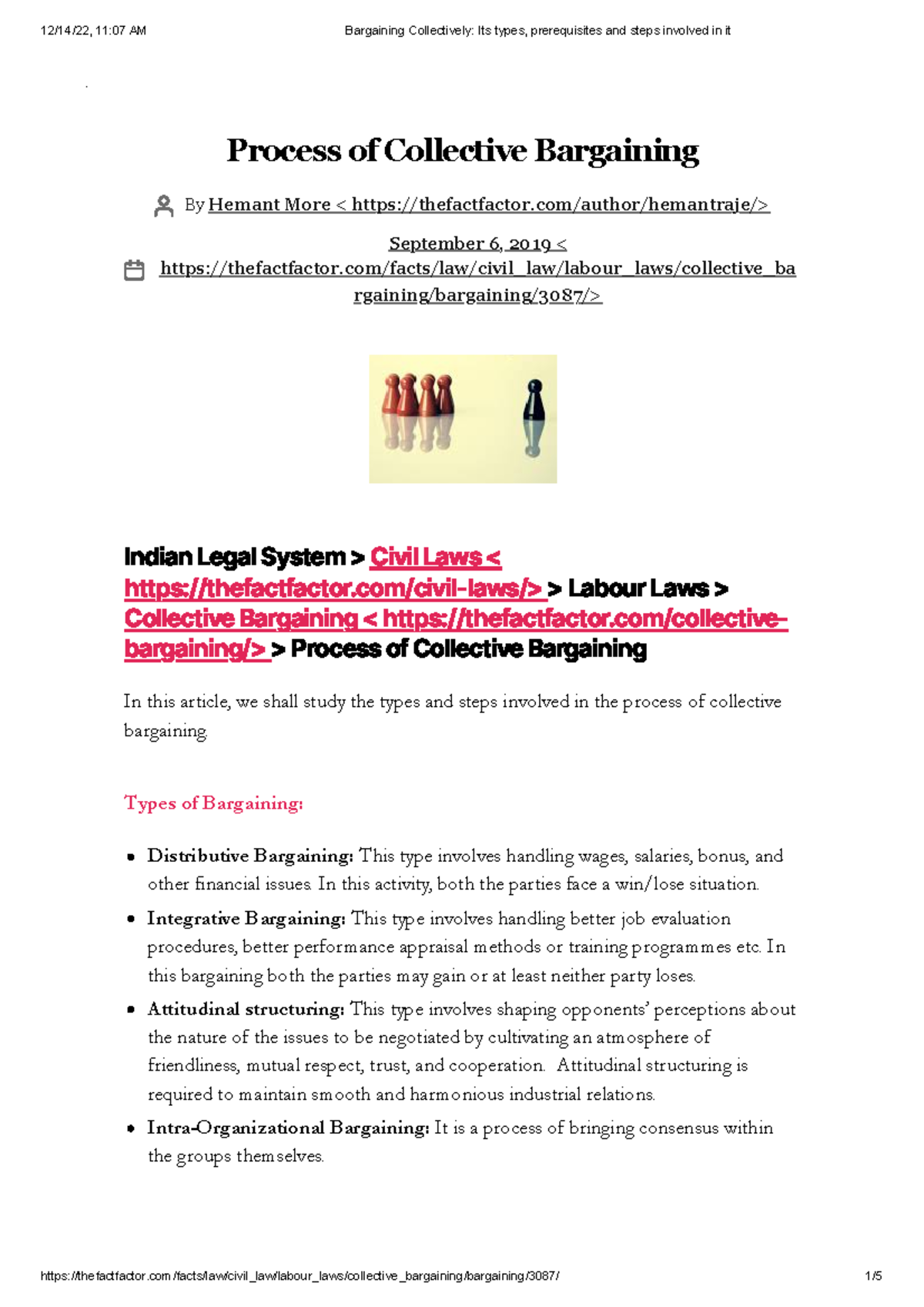 Bargaining Collectively Its types, prerequisites and steps involved in