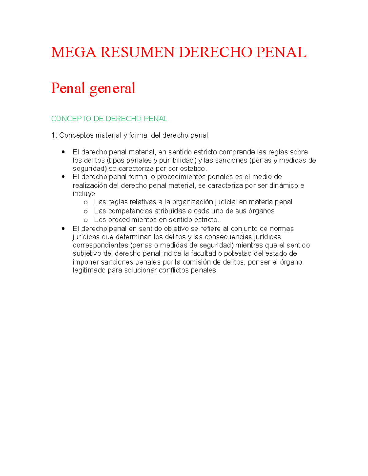 MEGA Resumen Derecho Penal - MEGA RESUMEN DERECHO PENAL Penal General ...