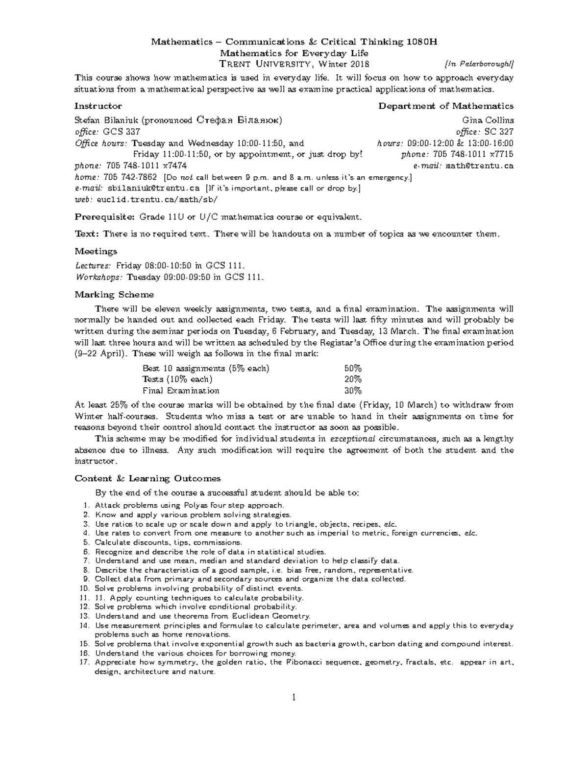 MATH1080H-outline - Mathematics – Communications & Critical Thinking ...