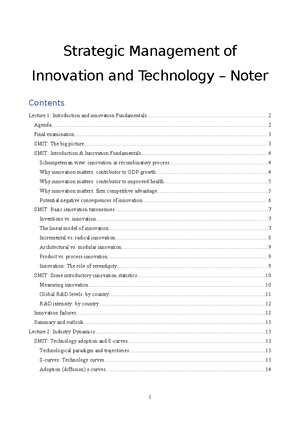 Strategic Management Of Innovation And Technology - Noter - Strategic ...