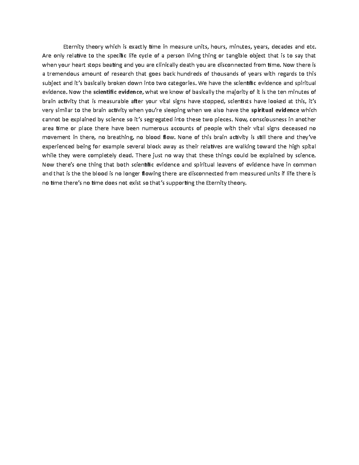 Scripttheory A student who wants to learn more. Eternity theory