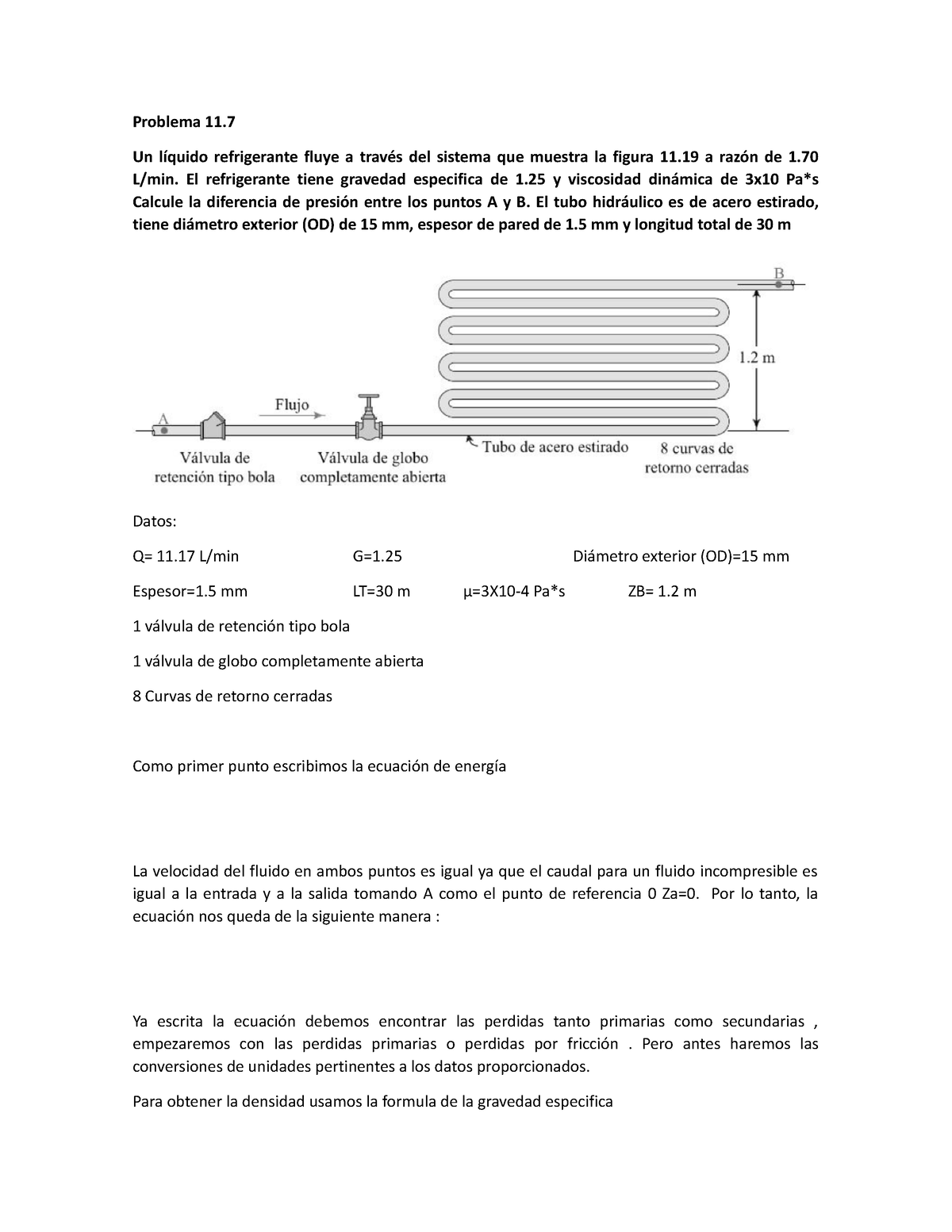 Problema 11.7 Fluidos - Problema 11. Un Líquido Refrigerante Fluye A ...