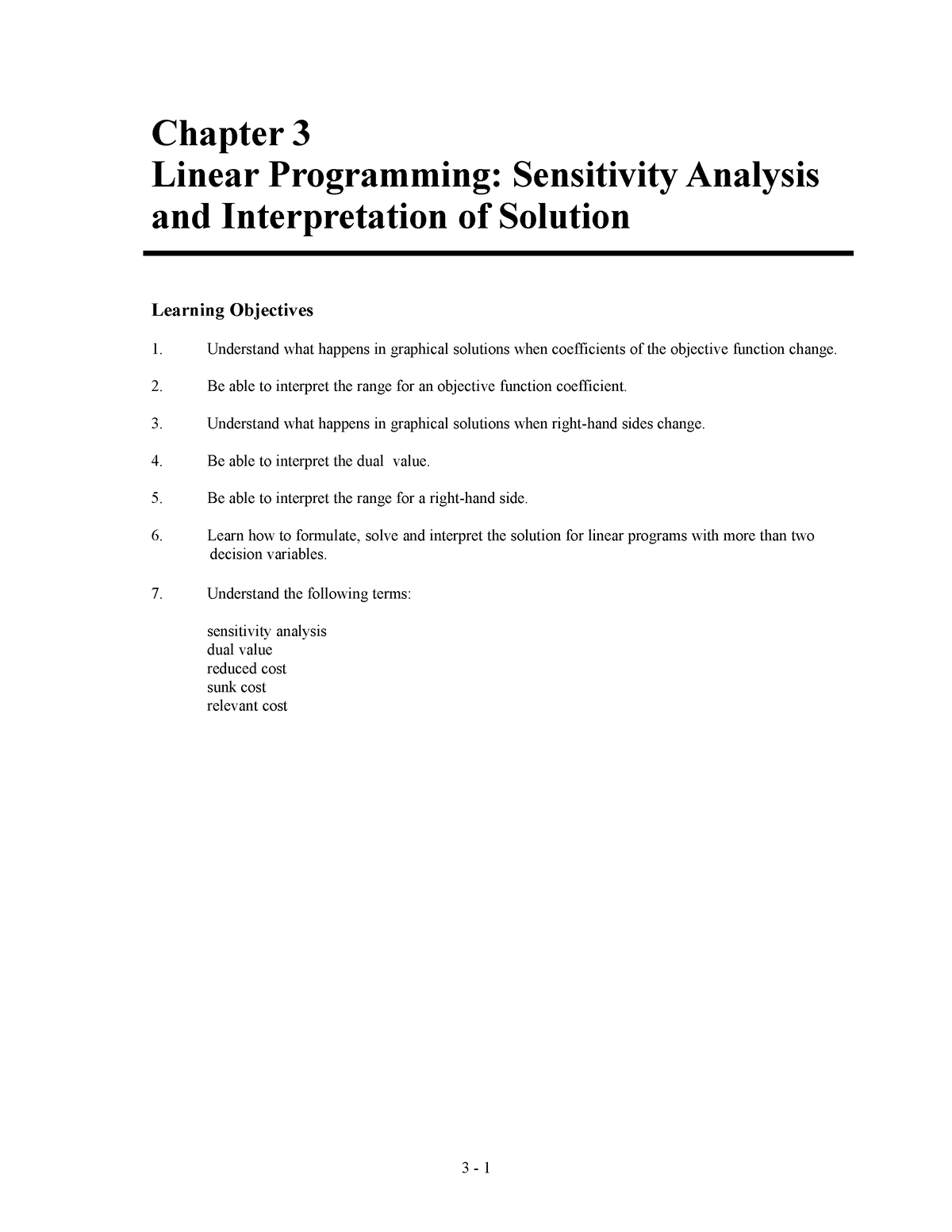 MS14E Chapter 03 Soln Final - Chapter 3 Linear Programming: Sensitivity ...