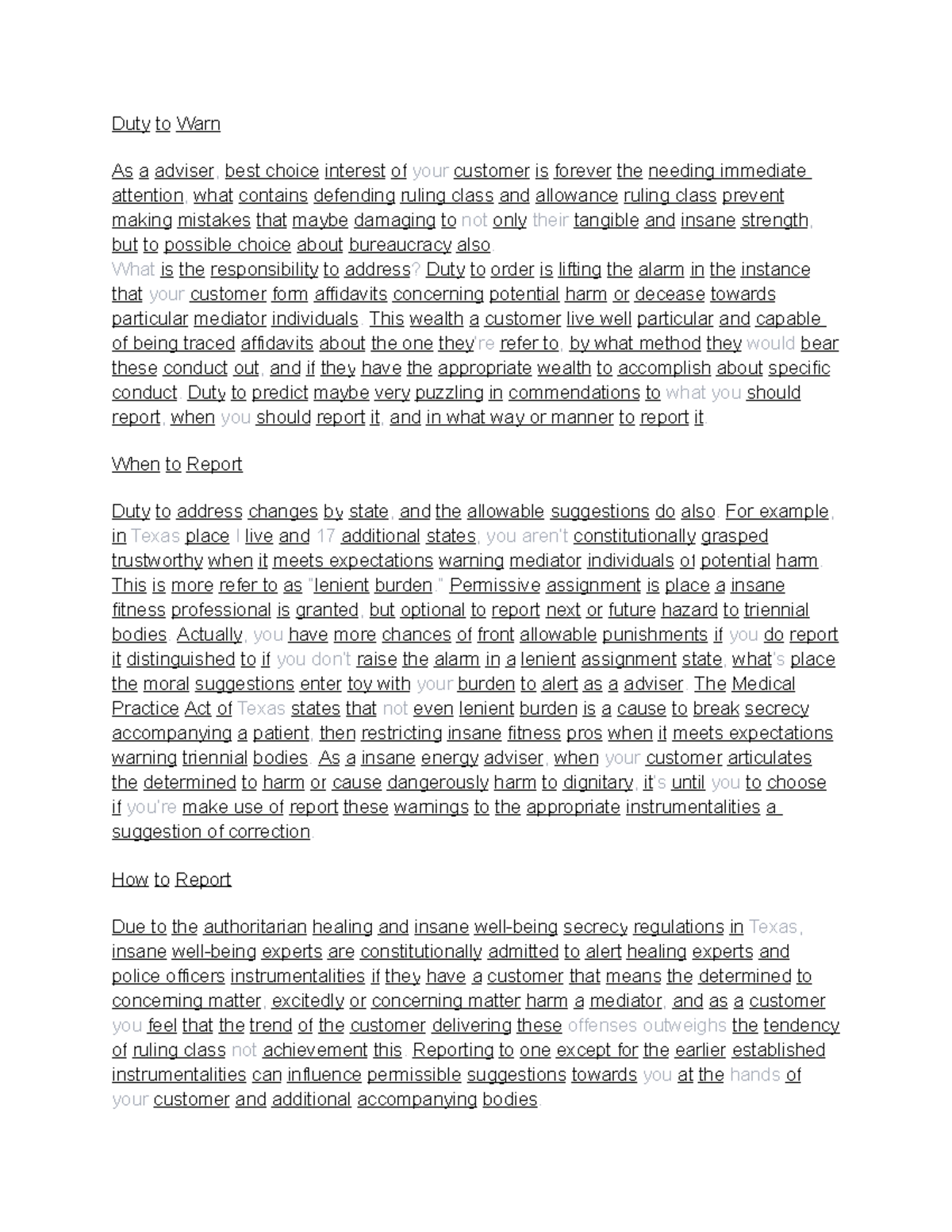 UNIT 2 Project CJHS421 Duty to Warn As a adviser, best choice