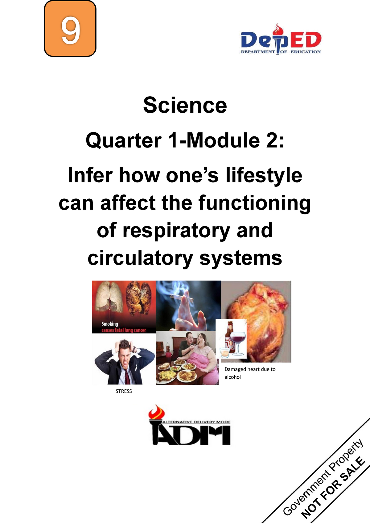 Science 9 Q1 Mod 2 Teacher 1 Science Quarter 1 Module 2 Infer How Ones Lifestyle Can Affect 2149